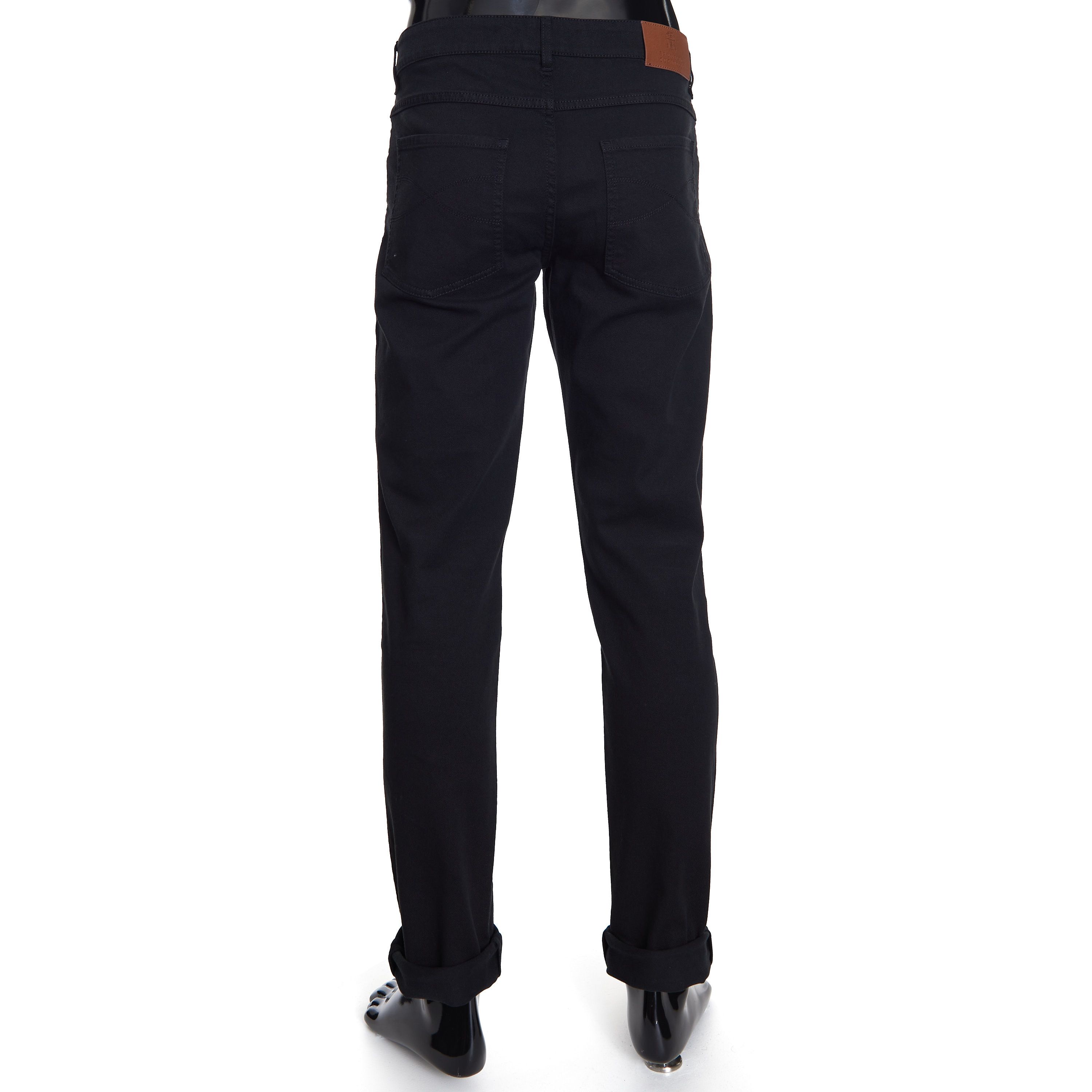 Brunello Cucinelli Black Stretch Denim Trousers - Slim Fit, Five-Pocket Size US 42 / EU 58 - 5 Thumbnail
