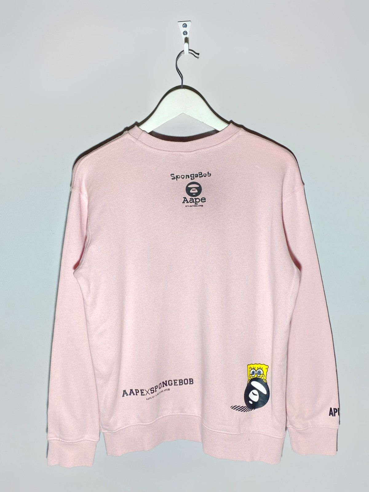 AAPE x Sponge Bob hype streetwear pink sweatshirt