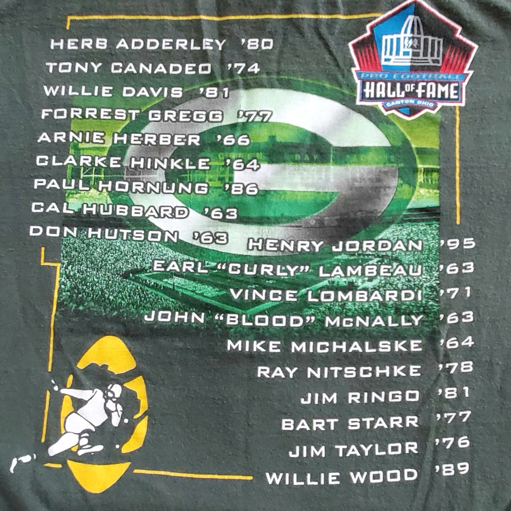 Reebok VINTAGE Green Bay Packers HOF T-SHIRT Pro Football Hall of Fame L Shirt Mens Large Green Packets? Size US L / EU 52-54 / 3 - 4 Thumbnail