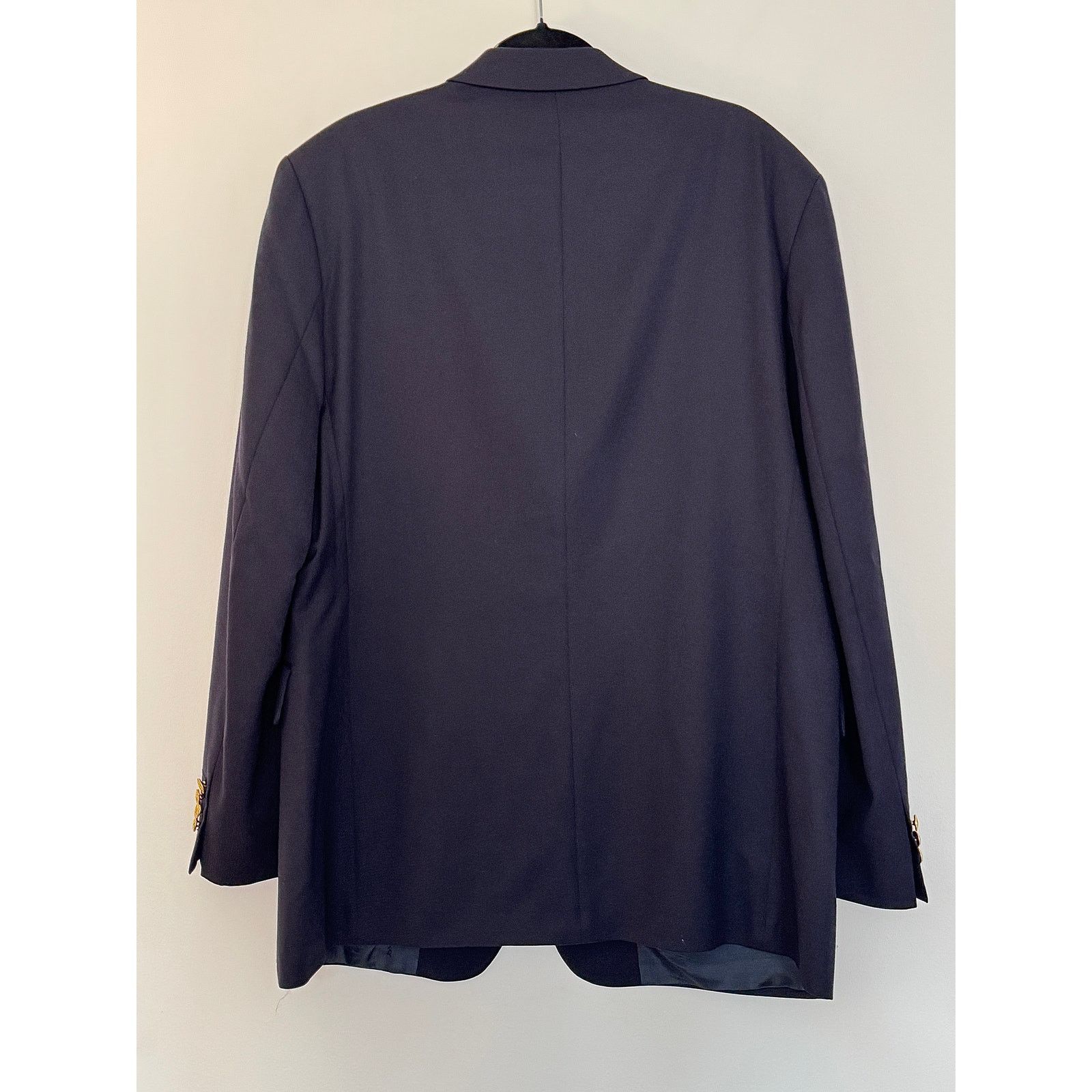 Yves Saint Laurent Vintage YSL Men's Navy Wool Gold-Button Blazer Size US S / EU 44-46 / 1 - 2 Thumbnail