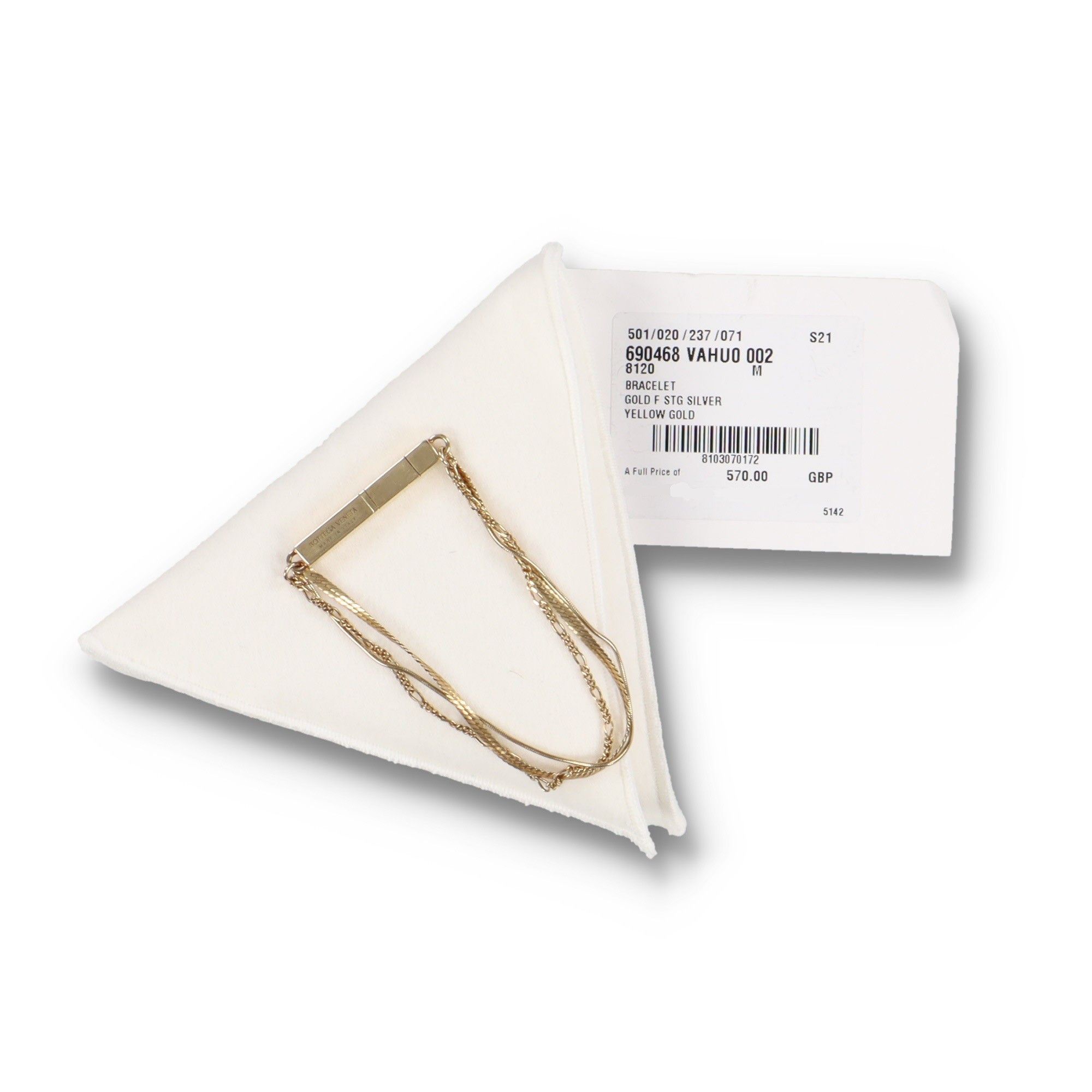 Bottega Veneta Gold-Plated Sterling Silver Multi Chain Bracelet Size ONE SIZE - 5 Thumbnail