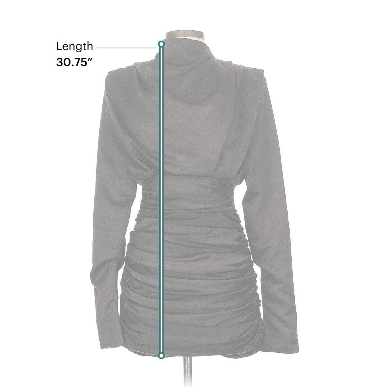 House of CB Giorgiana Pleated Draped Long Sleeve Dress S