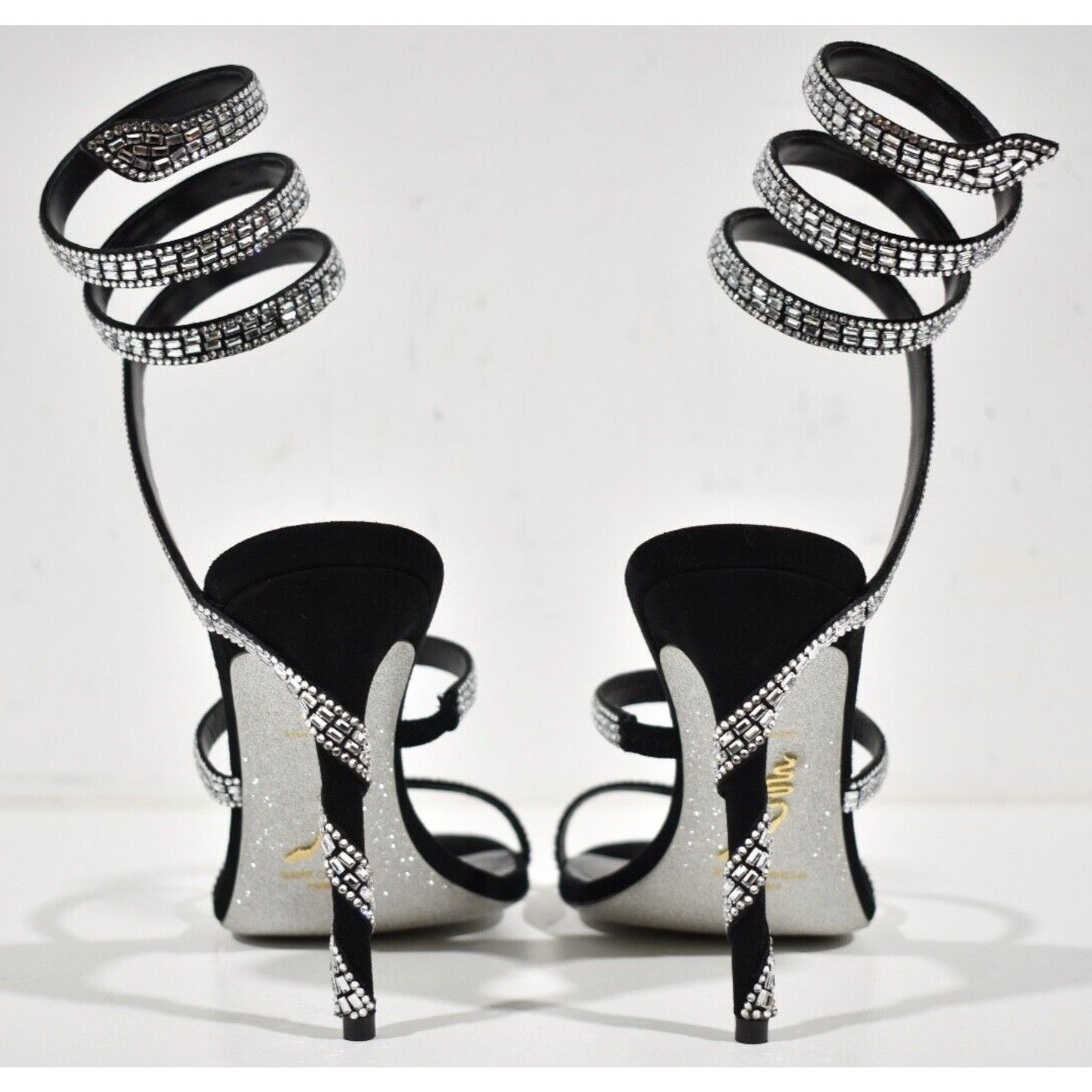 Rene Caovilla Margot Crystal Ankle Wrap Strap Sandal Heel Pump 37 Size US 7 / IT 37 - 11 Thumbnail