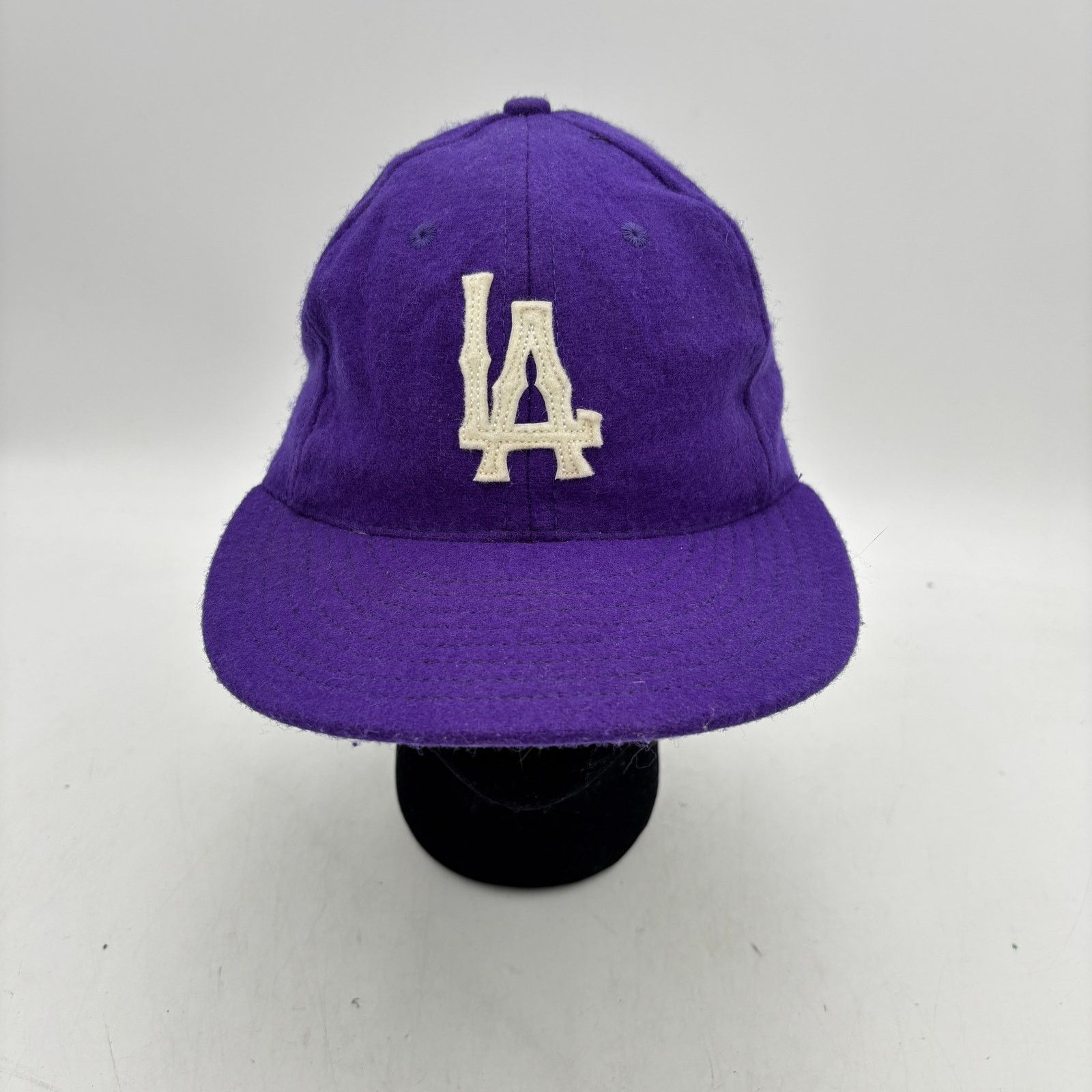 Ebbets Field Flannels × Vintage Vintage Ebbets Field Flannels LA Dodgers LA Wool Purple Hat Size ONE SIZE - 1 Thumbnail