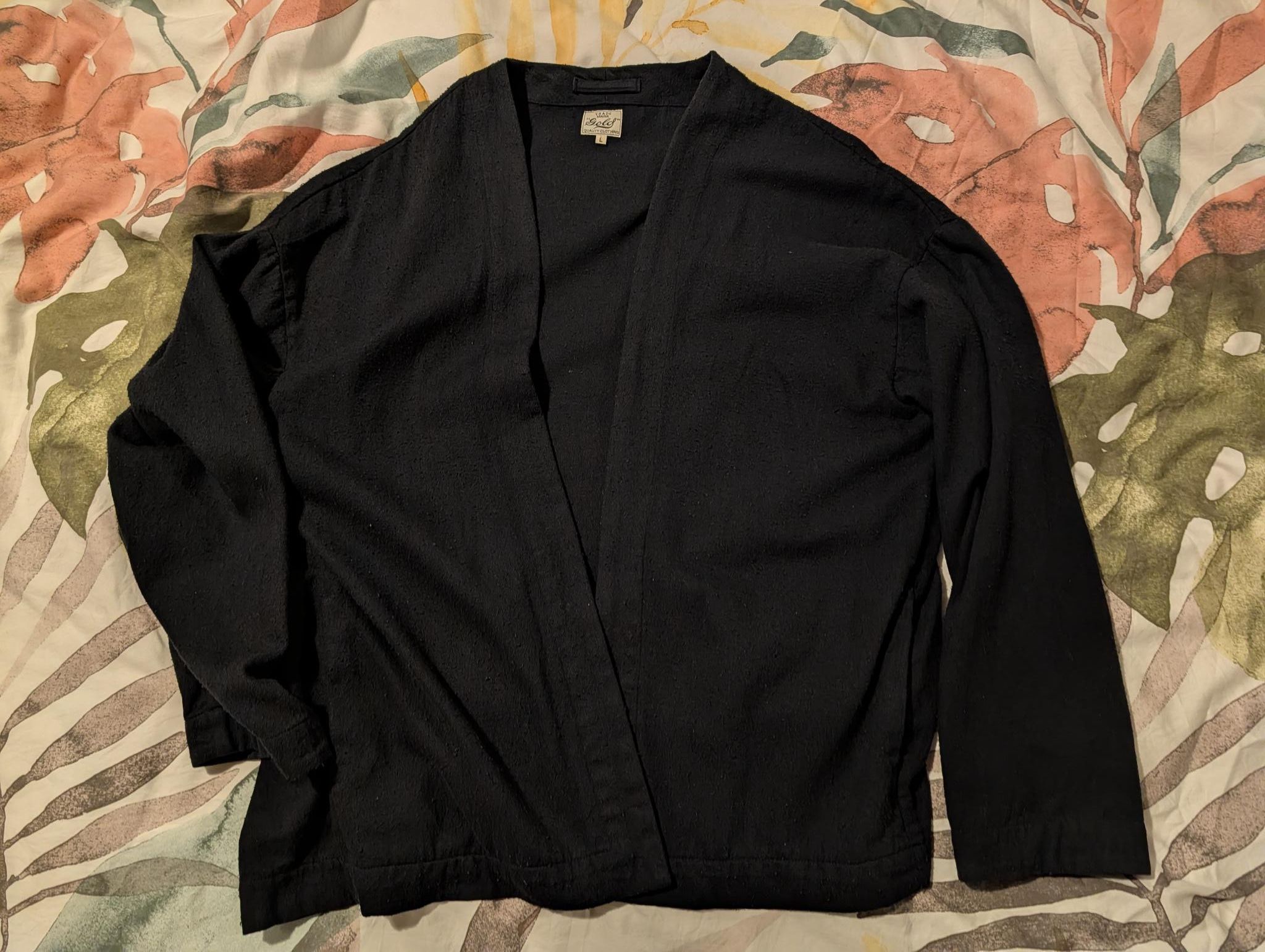 Japanese Brand GOLD SILK NEP TWILL NO COLLAR CARDIGAN//M/SILK/NVY/GL15254 Size US M / EU 48-50 / 2 - 1 Thumbnail
