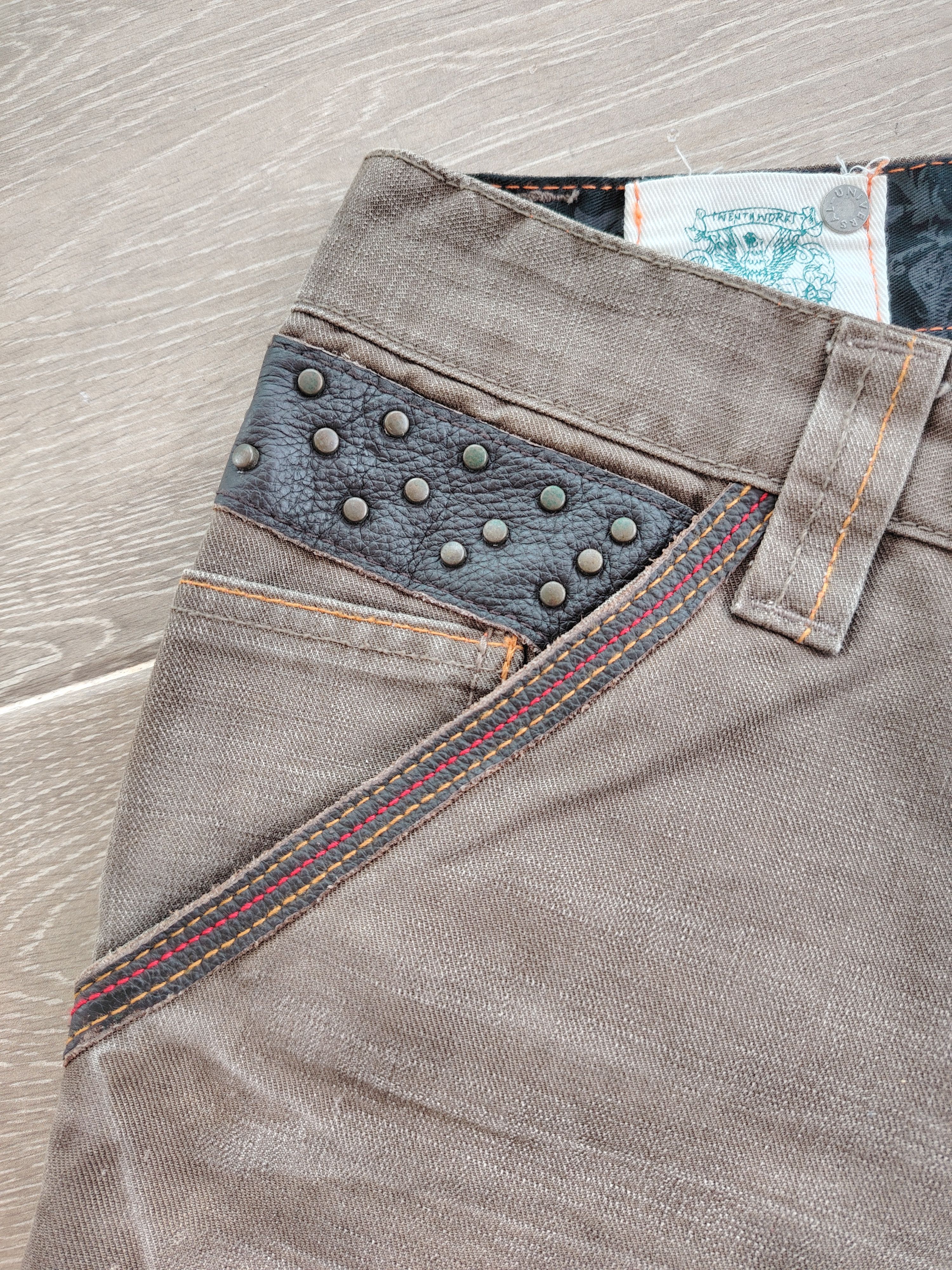 Japanese Brand Rare Japanese Twenty Works Studded Leather Jeans Pant Size US 30 / EU 46 - 6 Thumbnail