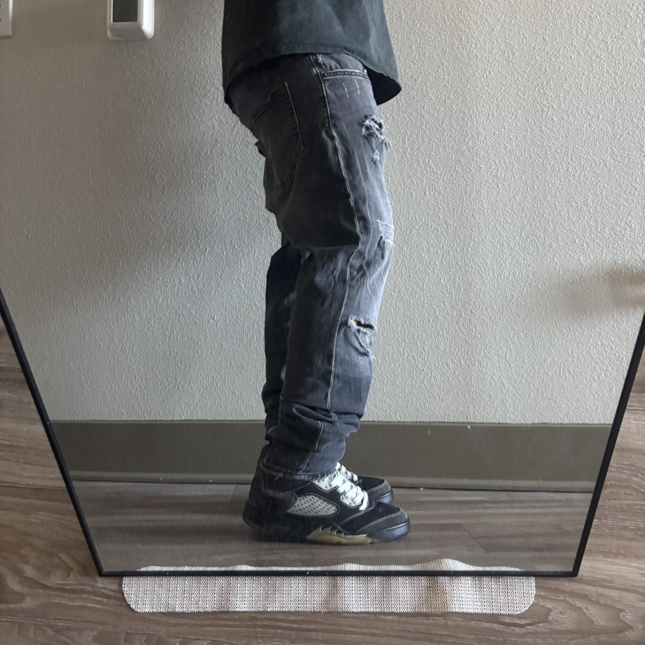 Japanese Brand Crazy Vintage Y2K/2000s Grunge Faded Black Distressed Rockstar Skinny Denim Jeans! 32x27 Size US 32 / EU 48 - 2 Thumbnail