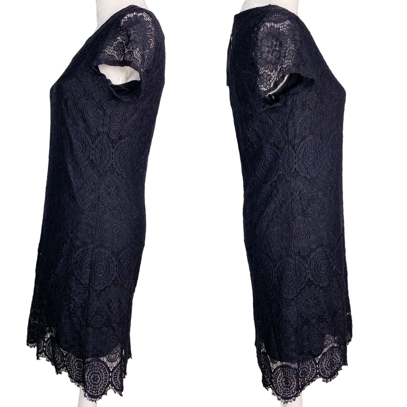 Laundry by Shelli Segal Dress Lace 6 Black Short Sleeves - www.bongoclub.cl