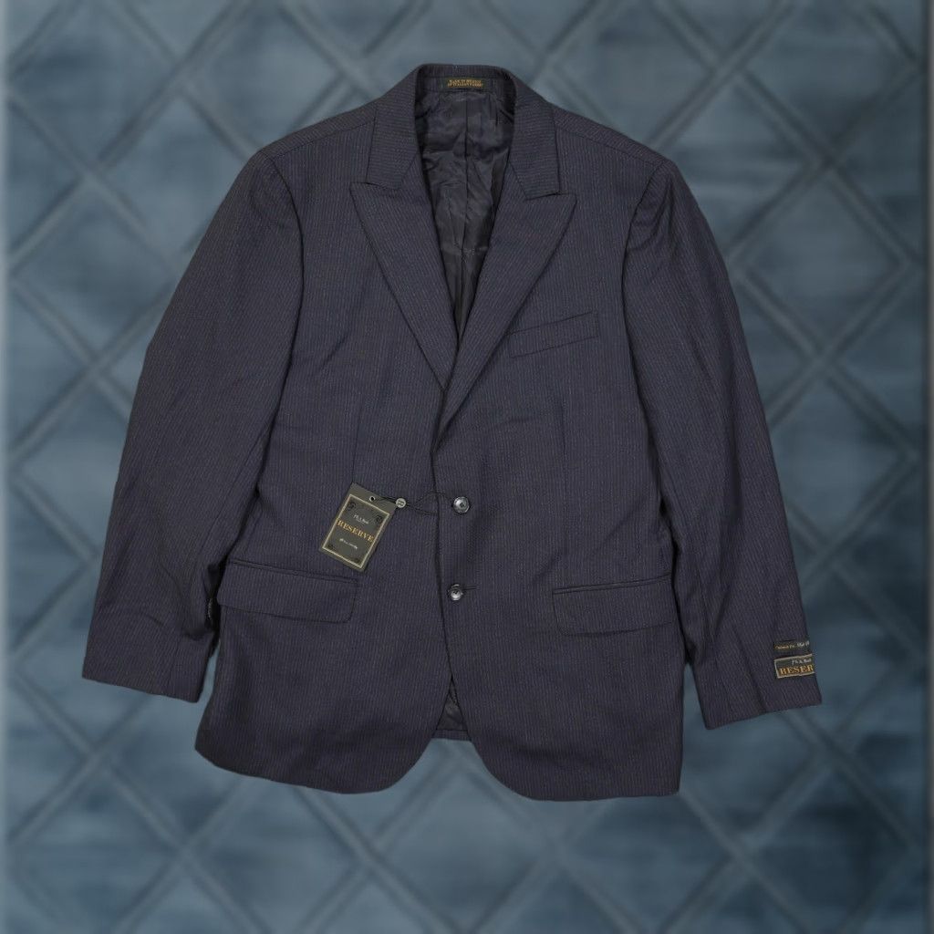 Jos. A. Bank Jos. A. Bank Reserve Blazer Mens 43R Navy Pinstripe Drago Super 130s Wool Jacket Size 46R - 1 Thumbnail