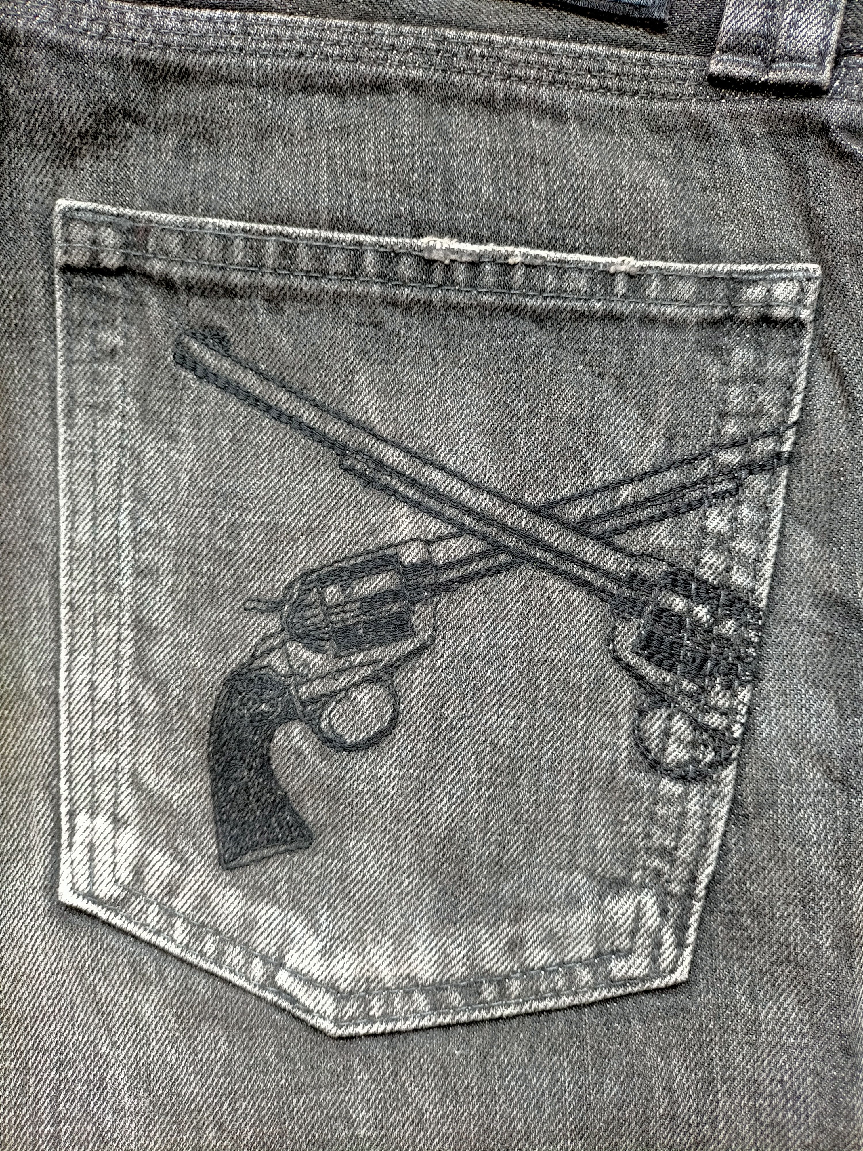 If Six Was Nine Roar Guns Made in Japan Punk style Black Denim Size US 31 - 15 Thumbnail
