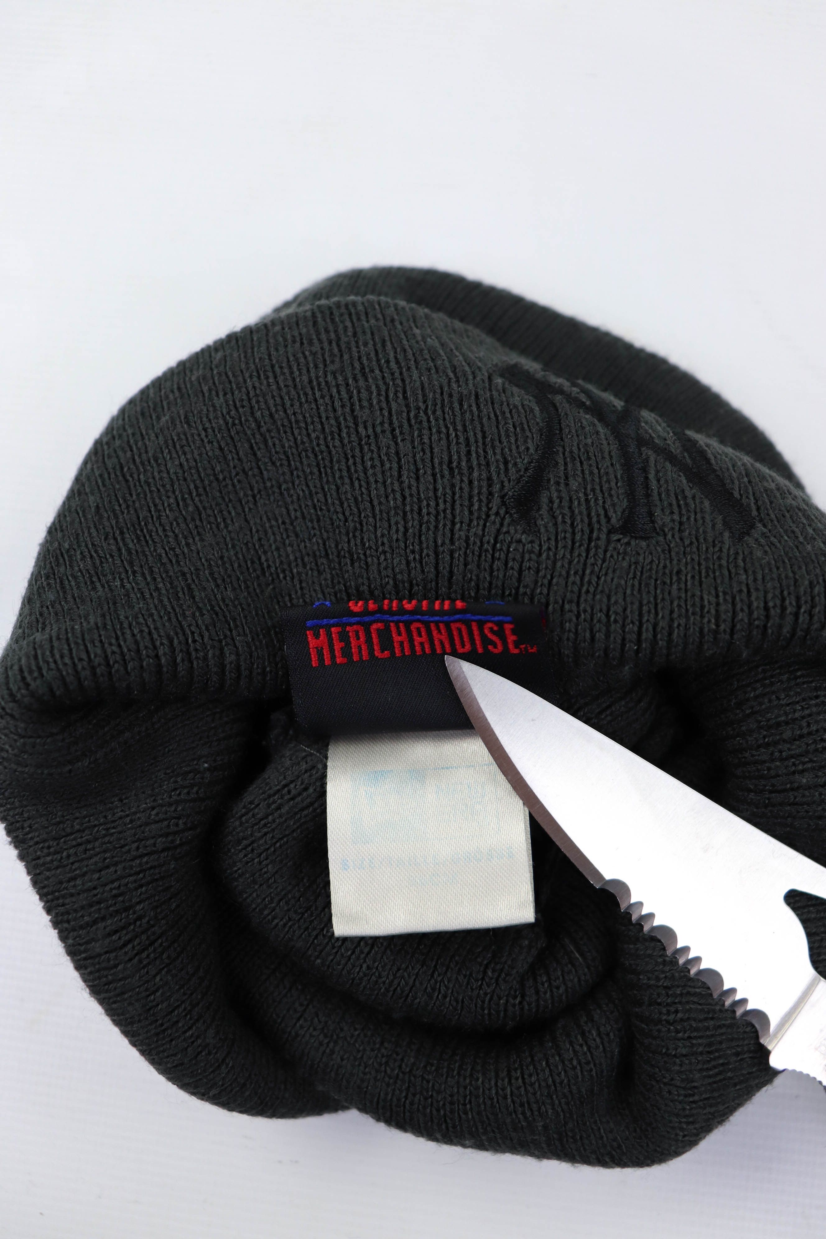 New Era × New York Yankees × Vintage 90s Vintage New Era New York Yankees Dark Gray Beanie Hat Size ONE SIZE - 8 Thumbnail