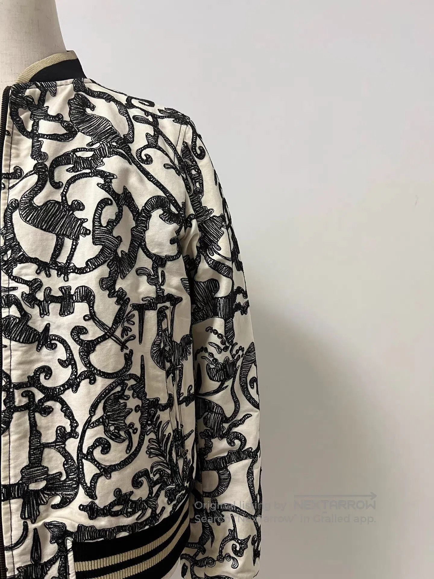 Dries Van Noten White Printed Bomber Jacket. Size US M / EU 48-50 / 2 - 3 Thumbnail