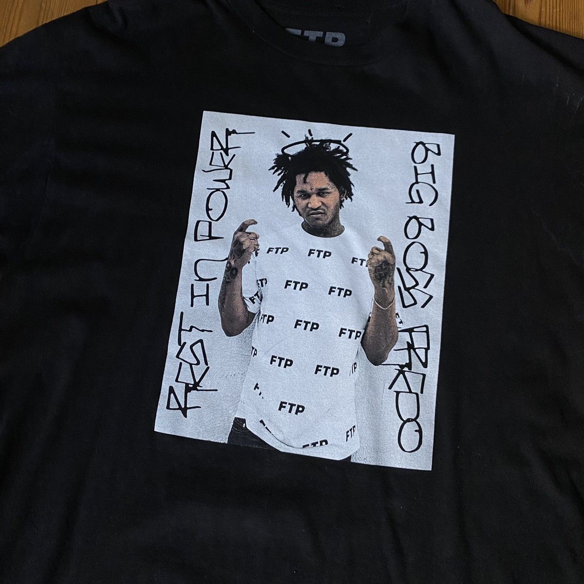 image of Fuck The Population ‘Rip Fredo Santana’ Tee in Black, Men's (Size XL)