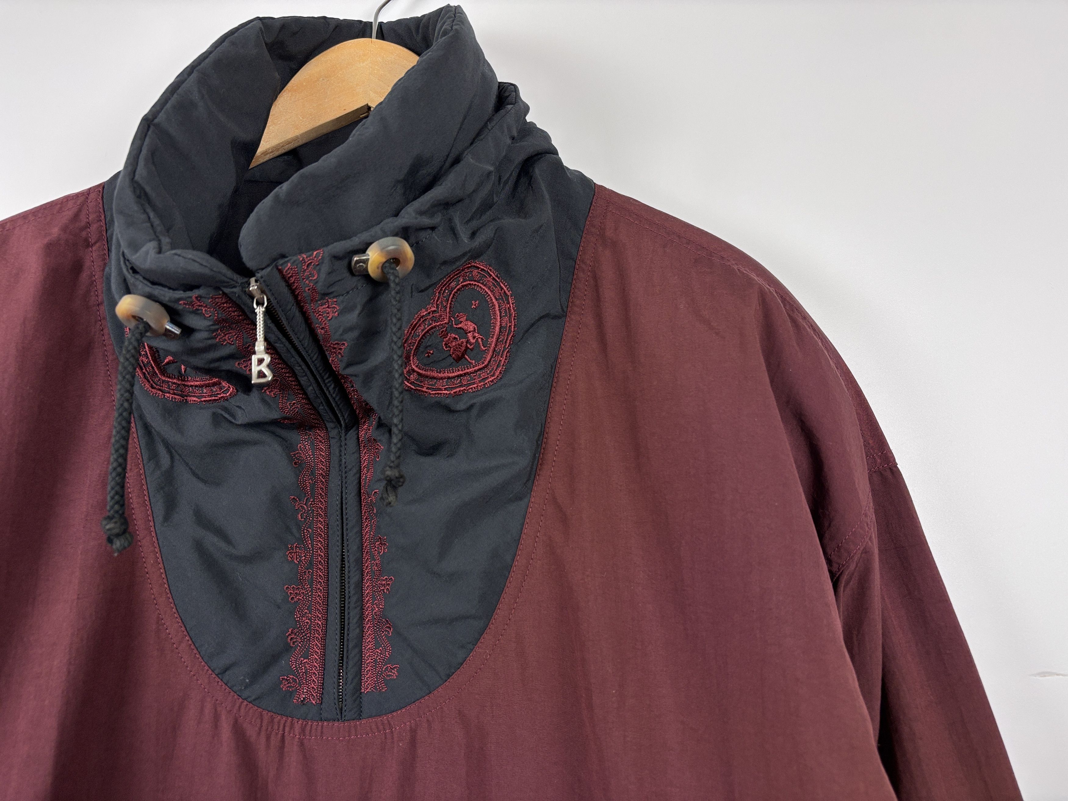 Bogner × Vintage Vintage Bogner Embroidered Anorak Jacket Burgundy Womens M Size M / US 6-8 / IT 42-44 - 2 Thumbnail