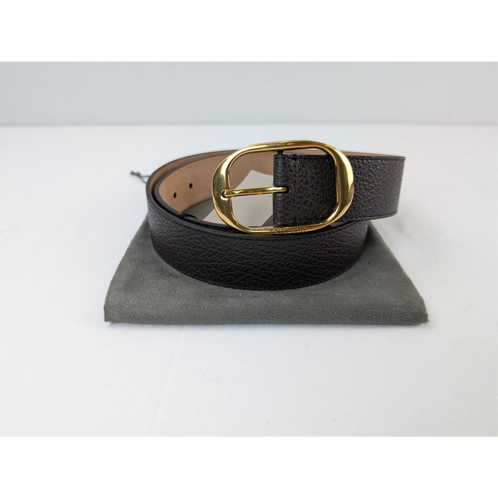 Tom Ford o1rshd1 Size: 85 / Men's Vacchetta Leather Oval-Buckle Belt Size 34 - 20 Thumbnail
