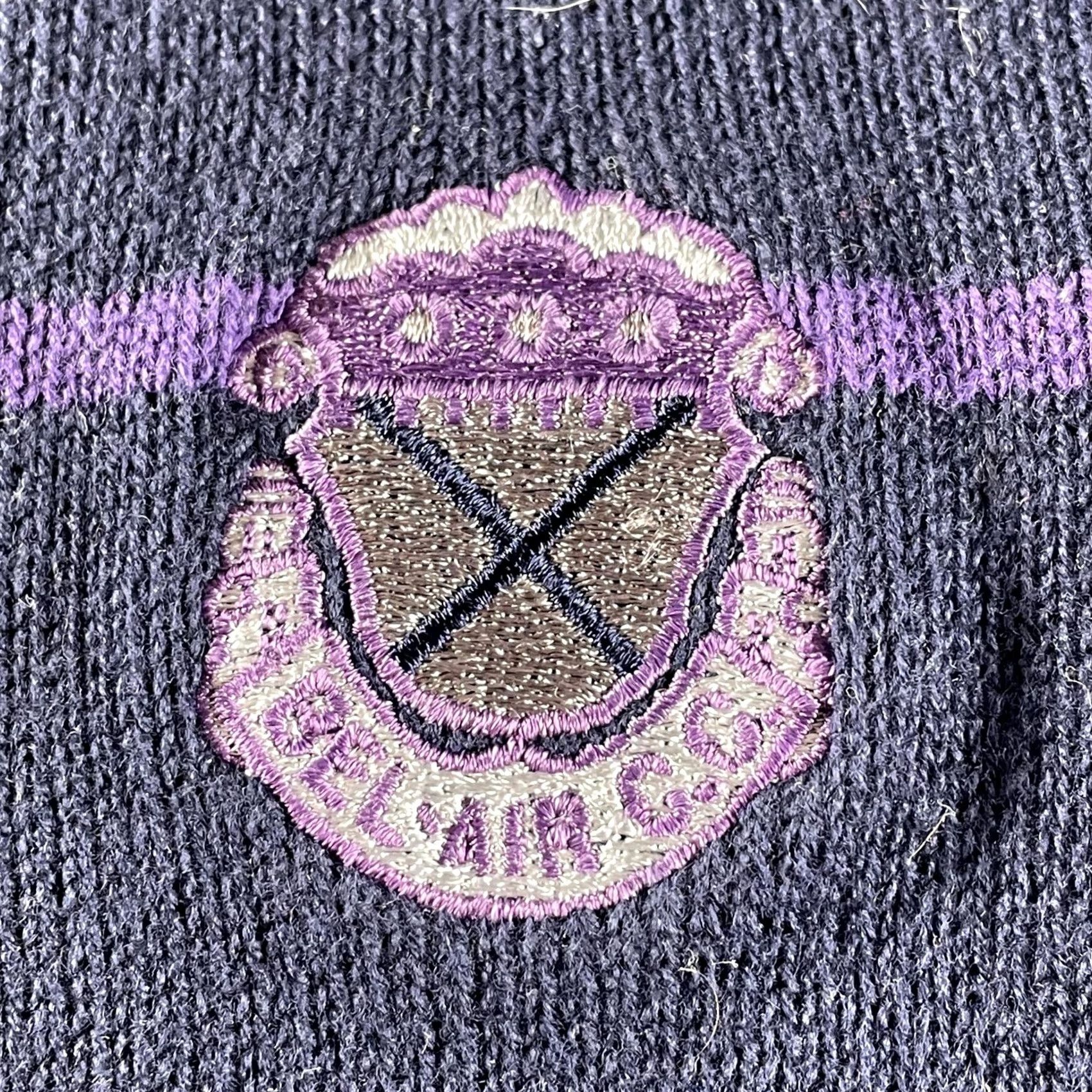 Polo Ralph Lauren VINTAGE Polo Ralph Lauren Sweater Mens Large Navy Purple Striped Bel Air Golf Club 90s Pullover Knit Cotton/Collared Mens Size US L / EU 52-54 / 3 - 2 Thumbnail