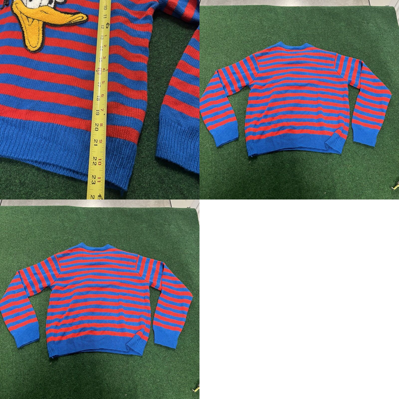 Disney Disney X Forever 21 Donald Duck Red Blue Striped Knit Sweater Men's Sz L Size US L / EU 52-54 / 3 - 8 Thumbnail