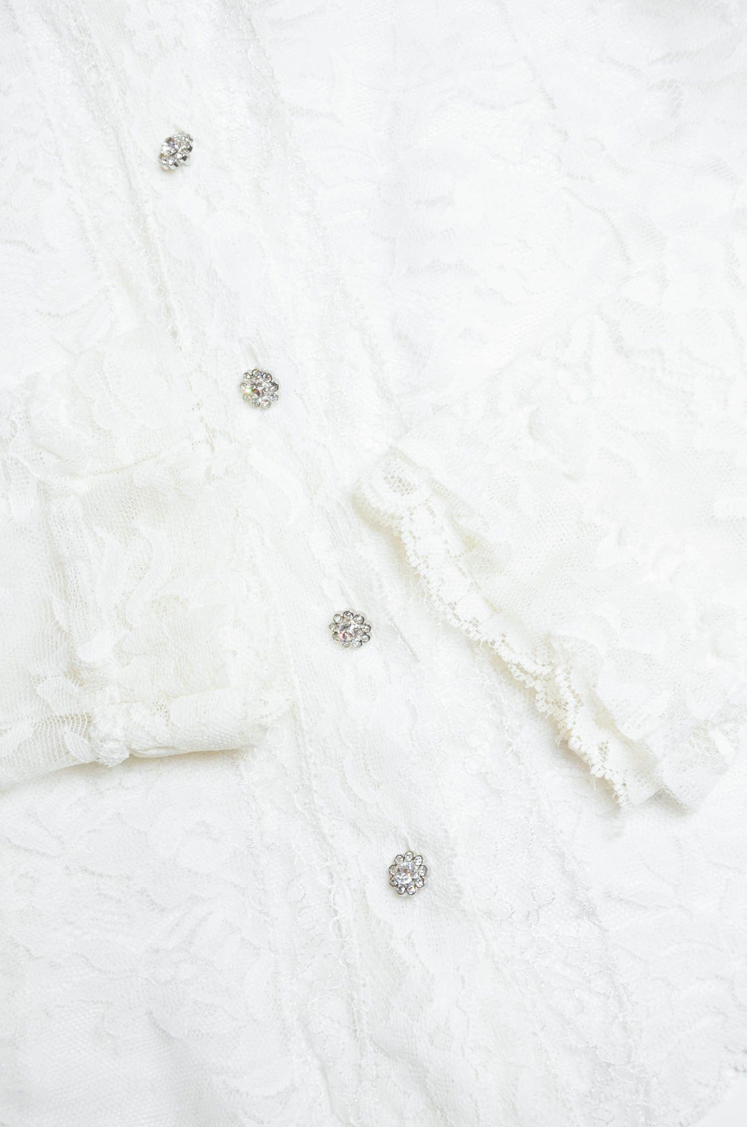 Dolce & Gabbana D&G Dolce & Gabbana White Lace Blouse – Size M Size M / US 6-8 / IT 42-44 - 4 Thumbnail