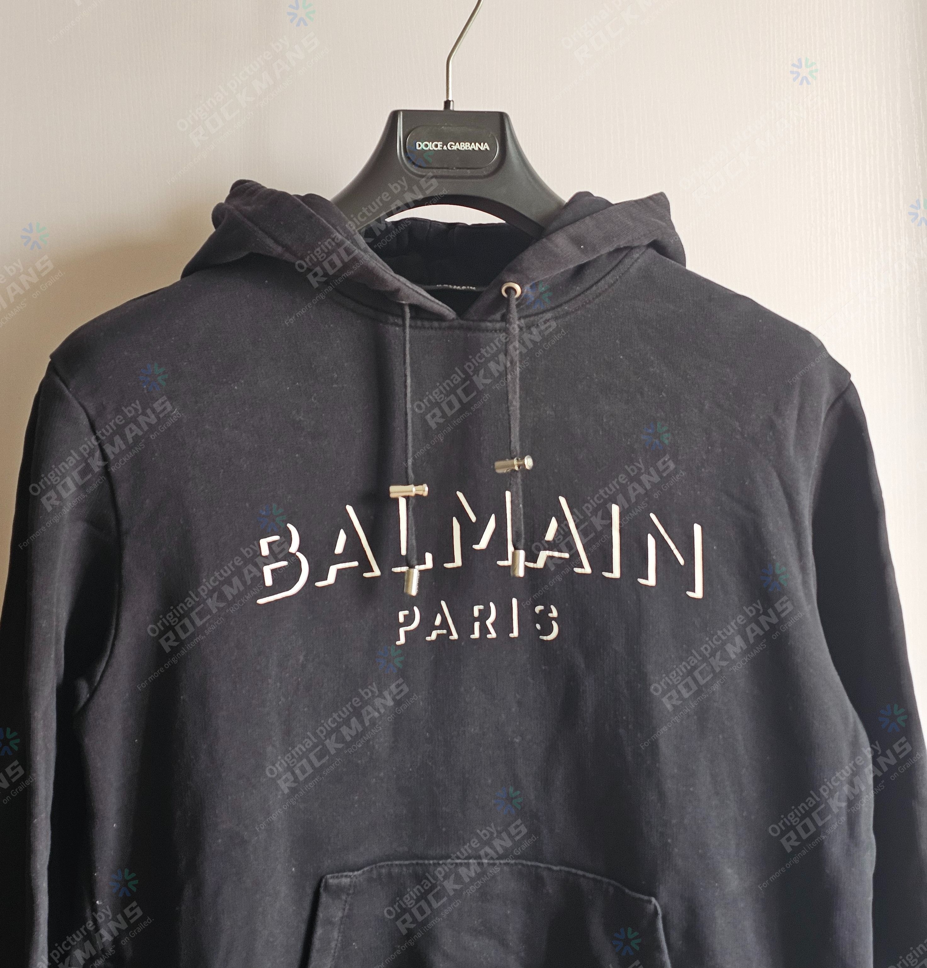 Balmain Balmain Men's Black hoodie Sweatshirts with logo Size M Size US M / EU 48-50 / 2 - 2 Thumbnail