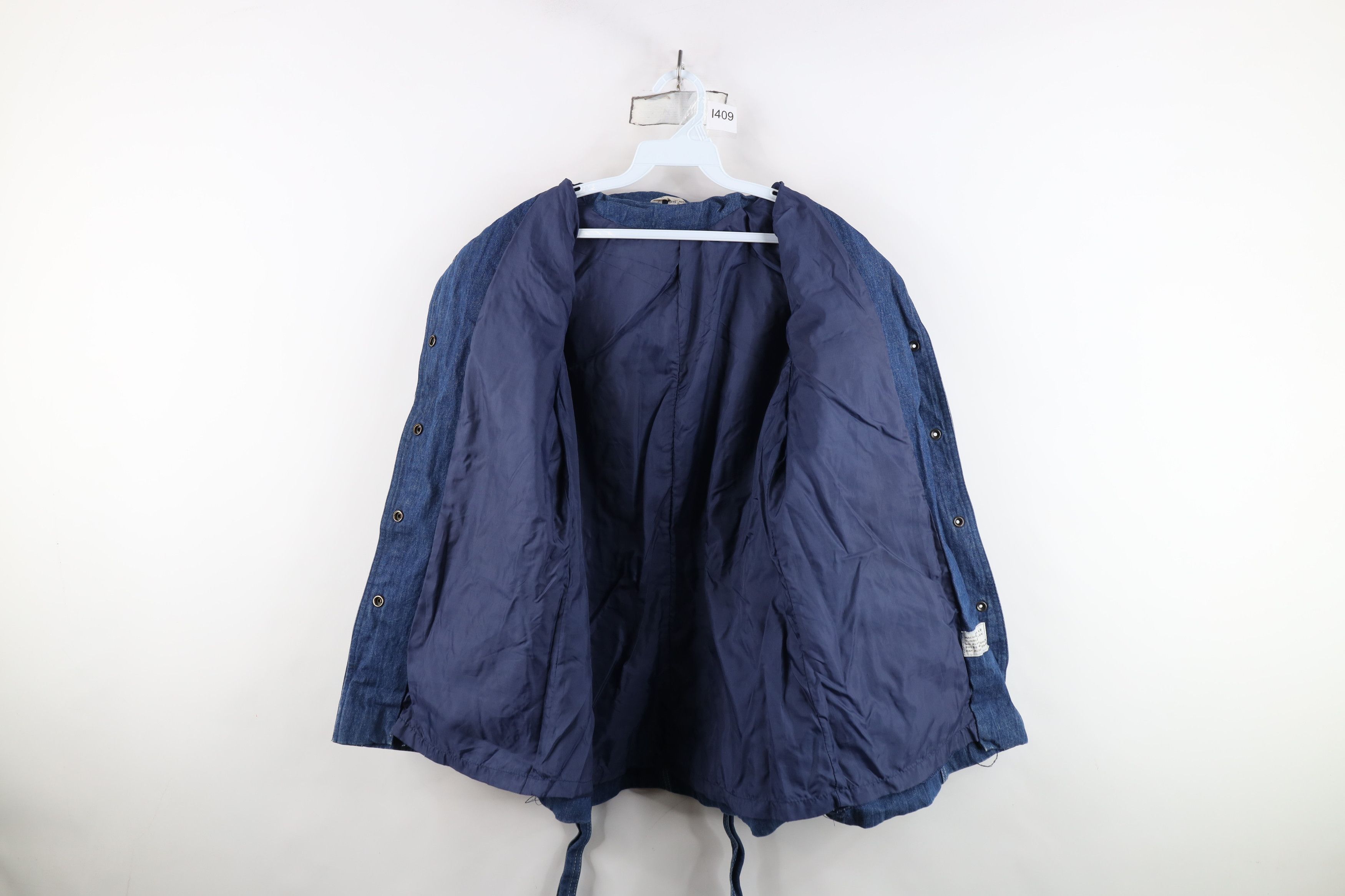 Vintage Vintage 70s Streetwear Belted Lined Denim Jean Jacket Blue Size XL / US 12-14 / IT 48-50 - 12 Thumbnail