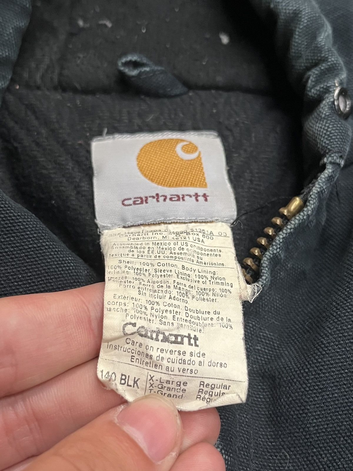 Carhartt × Vintage Carhartt faded and distressed black hooded jacket hype rare Size US XL / EU 56 / 4 - 8 Thumbnail