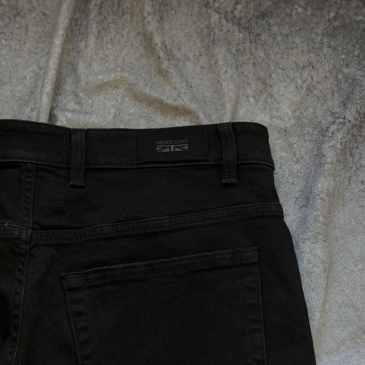Represent Clo. Represent Distressed Slim Black Jeans Italian Made Denim Size US 36 / EU 52 - 5 Thumbnail