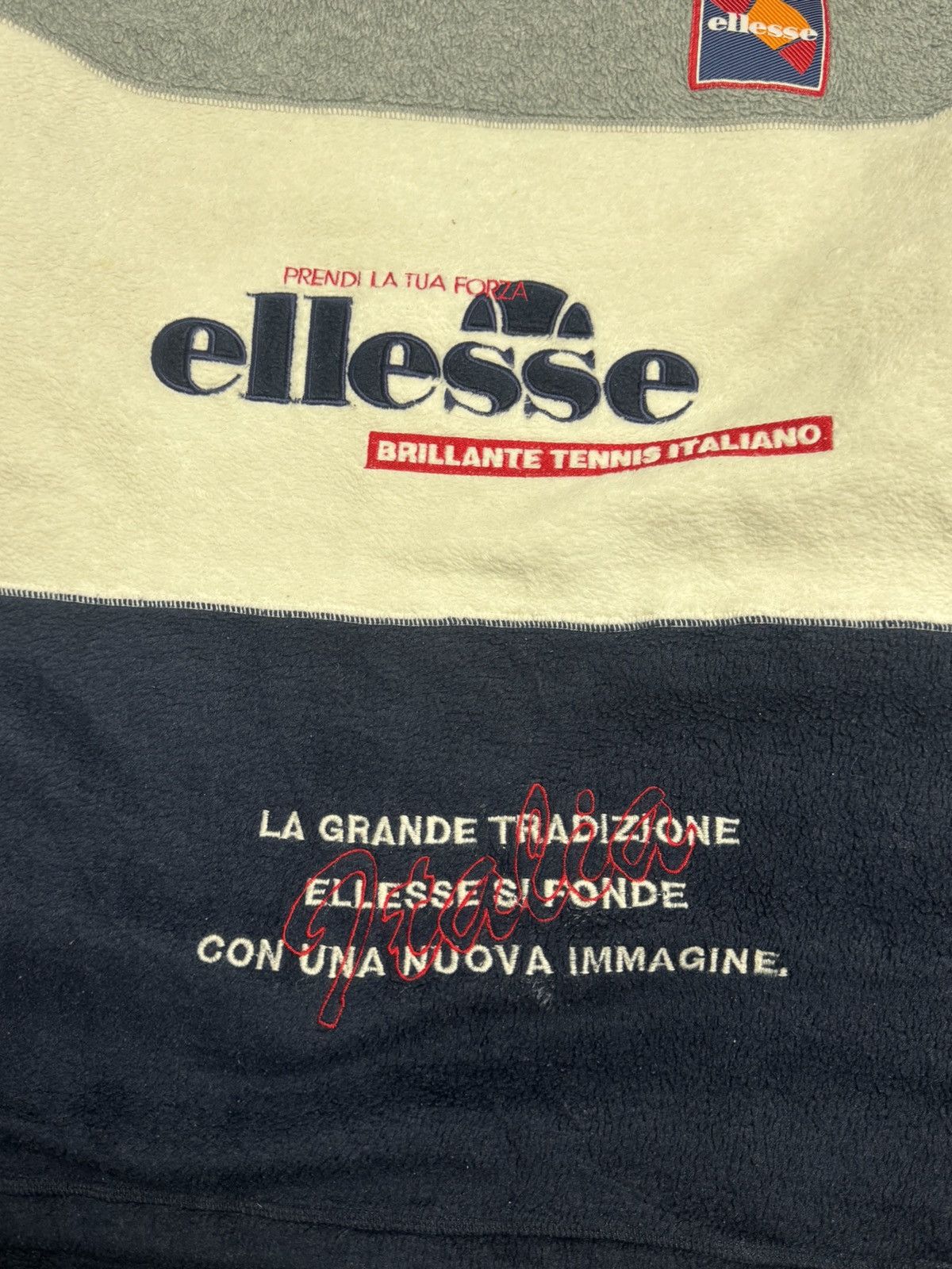 Ellesse × Vintage Vintage Ellesse 3-Tone Big Logo Fleece Sweatshirt Size US L / EU 52-54 / 3 - 2 Thumbnail