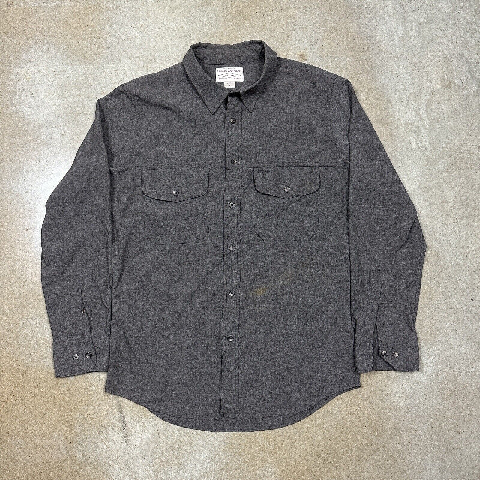 Filson CC Filson Men's Grey Button Down Long Sleeve Shirt Size US M / EU 48-50 / 2 - 1 Thumbnail