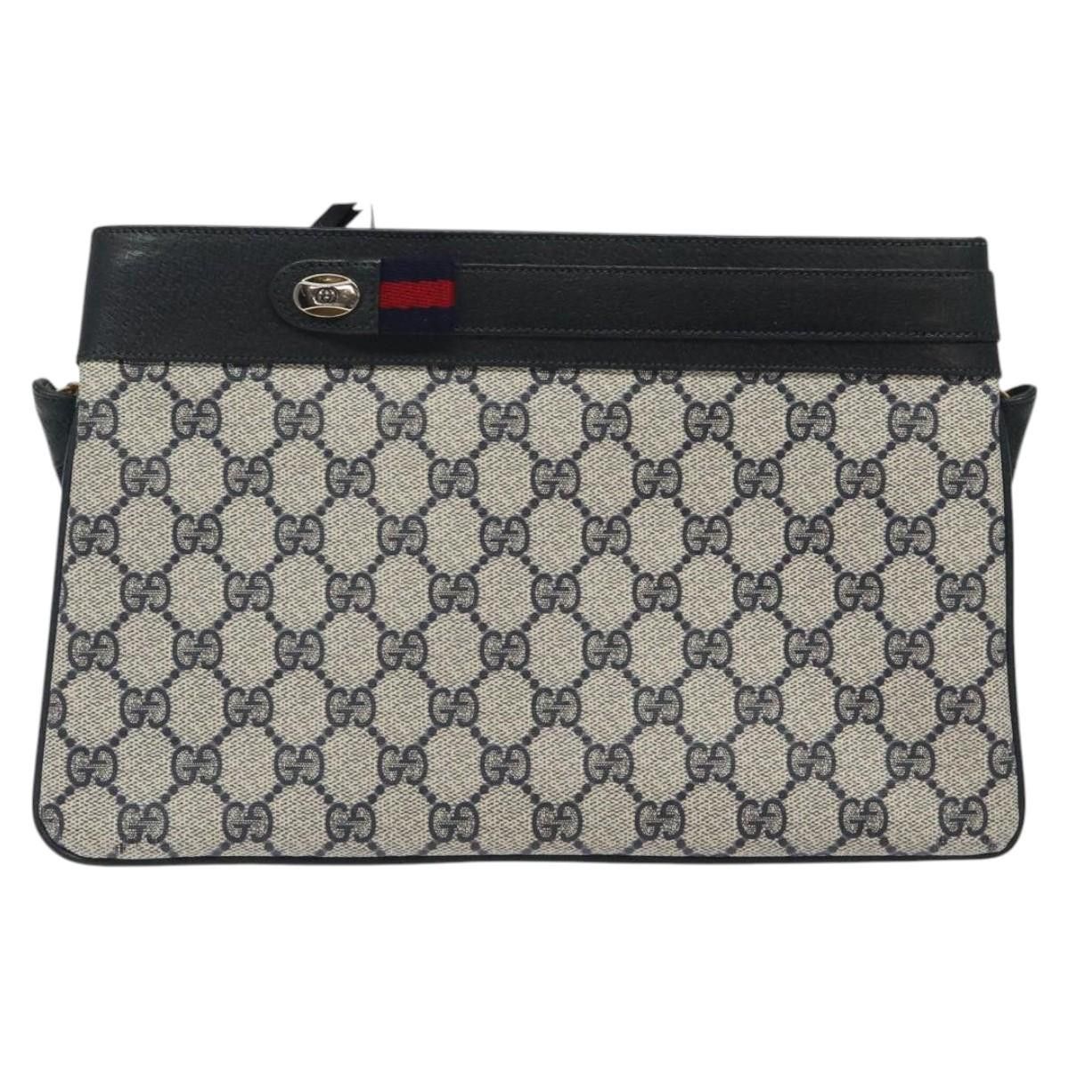 Gucci GUCCI GG Supreme Sherry Line Shoulder Bag Pvc Navy Gold 96 Size ONE SIZE - 2 Thumbnail