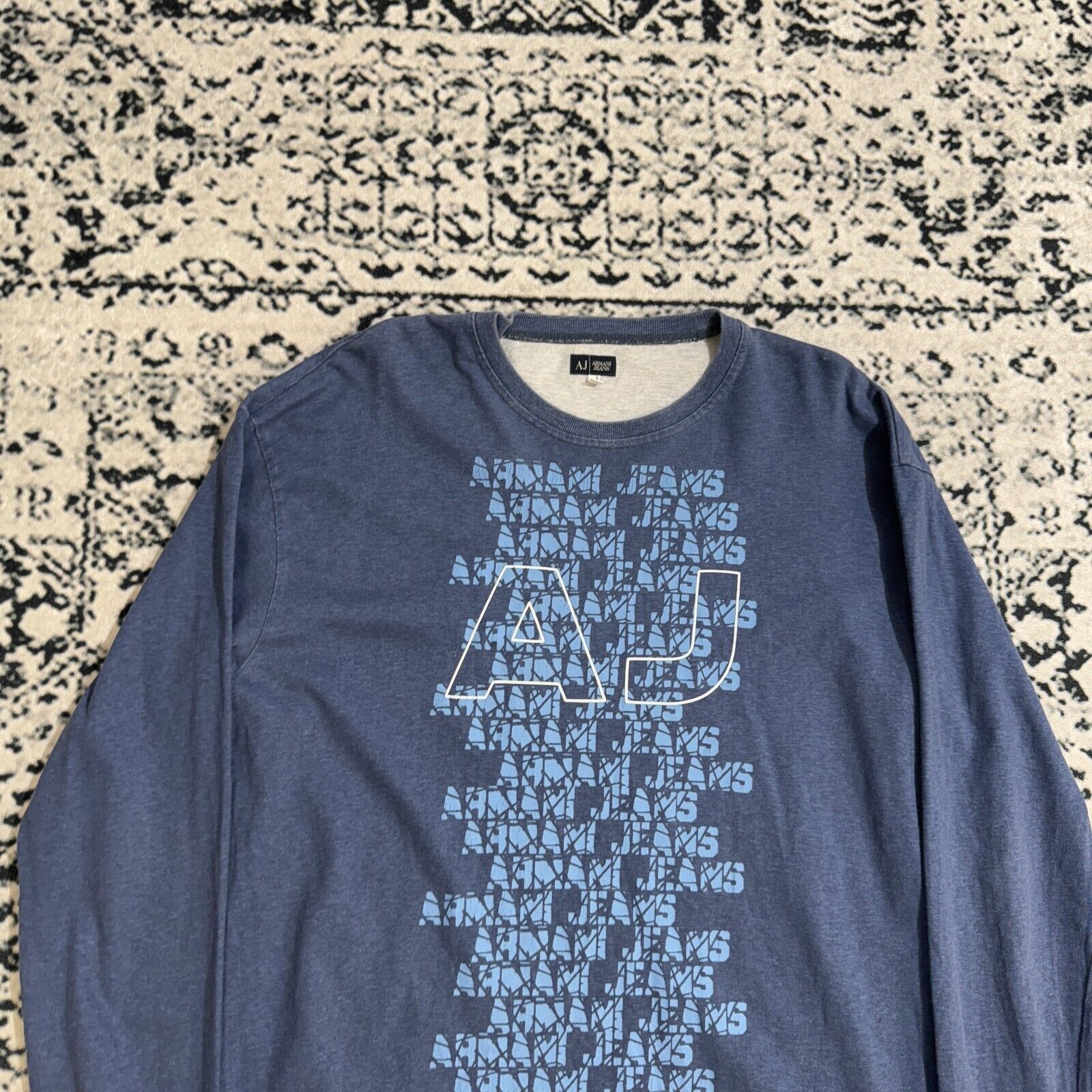 Vintage Vintage Armani Jeans Blue Navy Cotton Longsleeve Size XXL Size US XXL / EU 58 / 5 - 4 Thumbnail