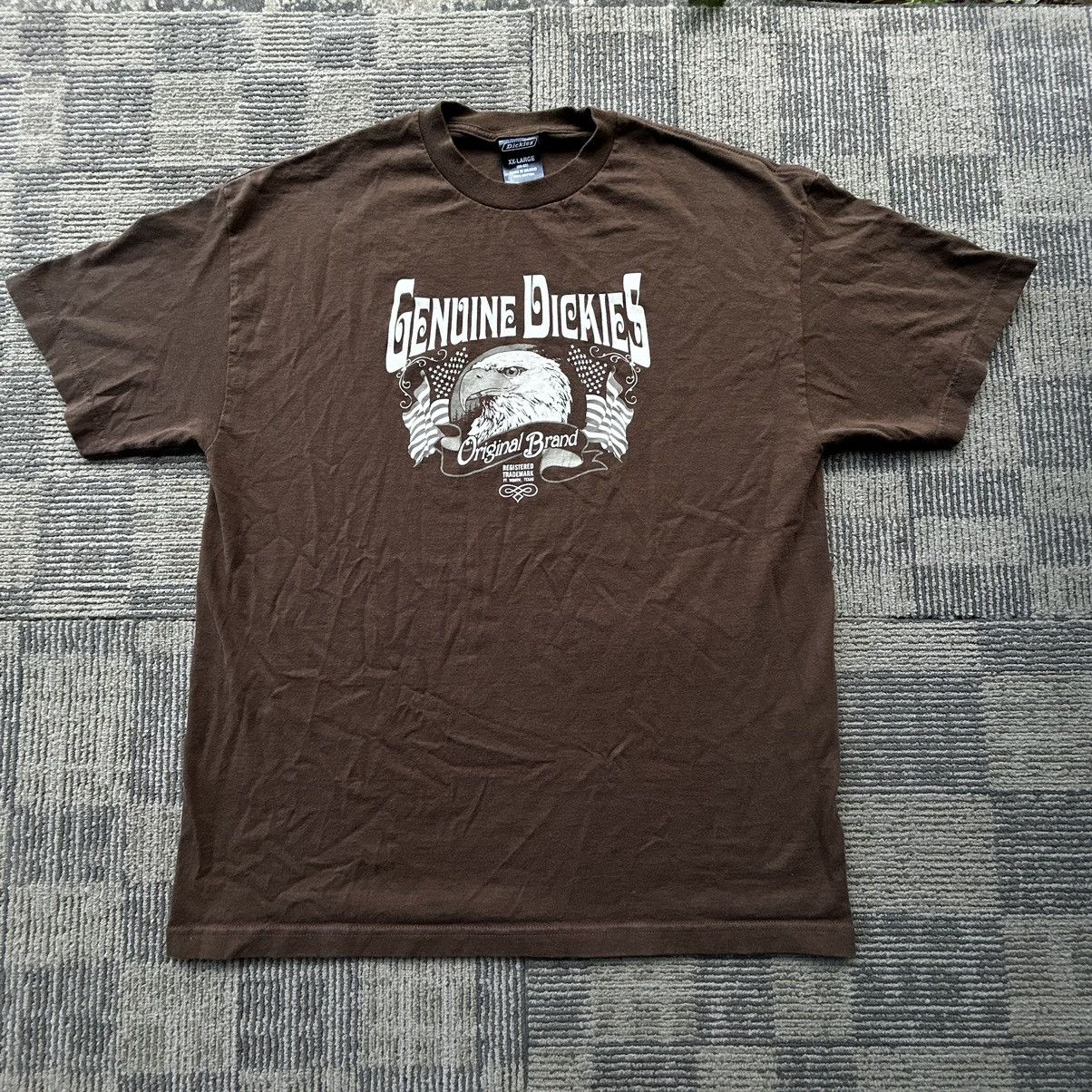 Dickies Vtg Y2K Dickies Eagle Graphic Brown Spell-out T-shirt Size US XXL / EU 58 / 5 - 2 Thumbnail