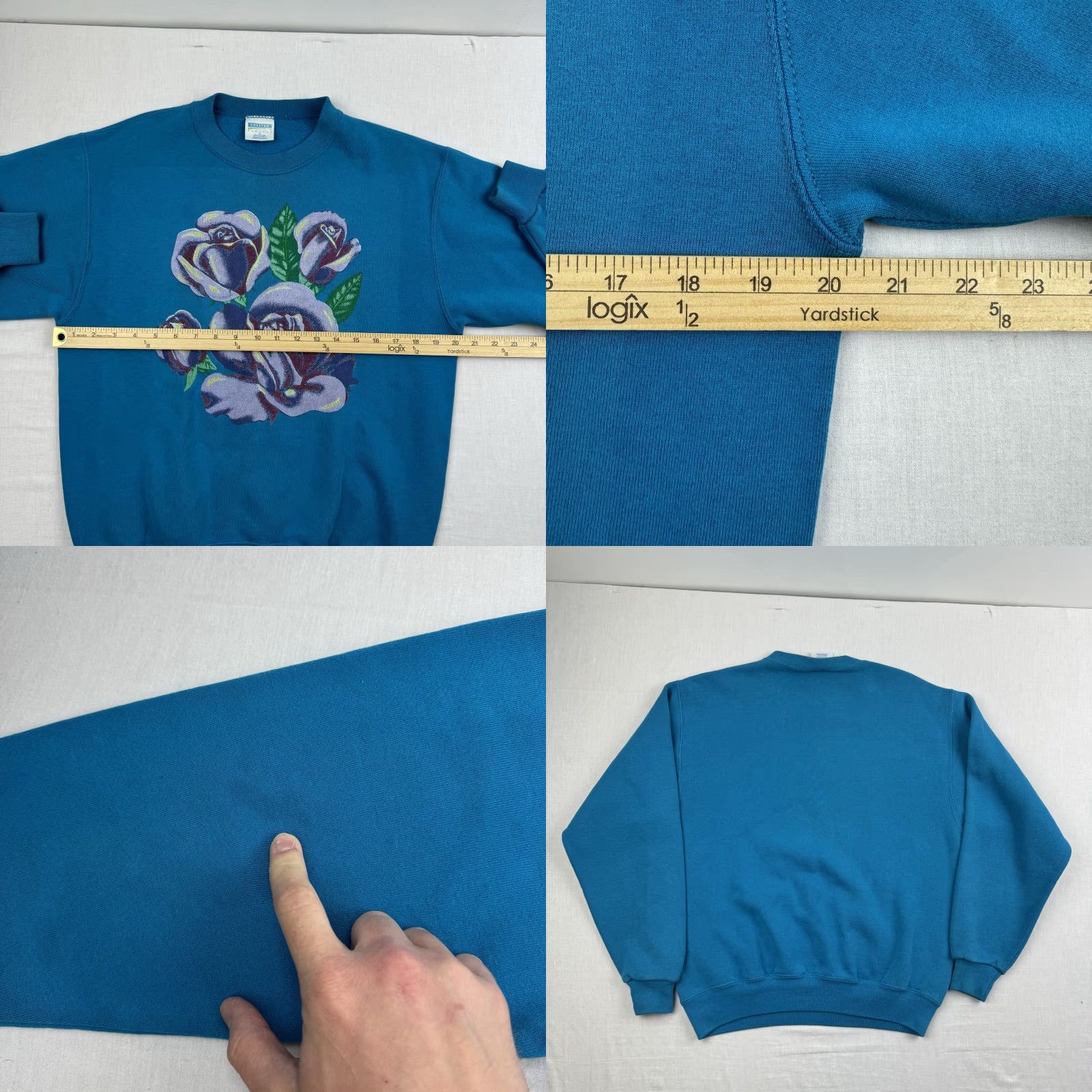 Vintage Vintage Yes Cheetah Brand Sweatshirt Womens 90s Flower Blue Medium Size M Pullover Crew Neck Long Sleeve Size M / US 6-8 / IT 42-44 - 8 Thumbnail