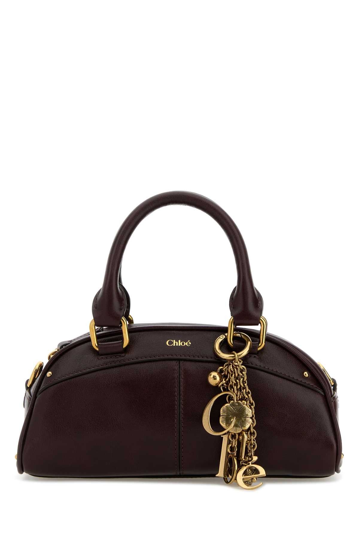 Chloe Grape Small Leather Bowling Chloe Small Handbag Size ONE SIZE - 1 Thumbnail
