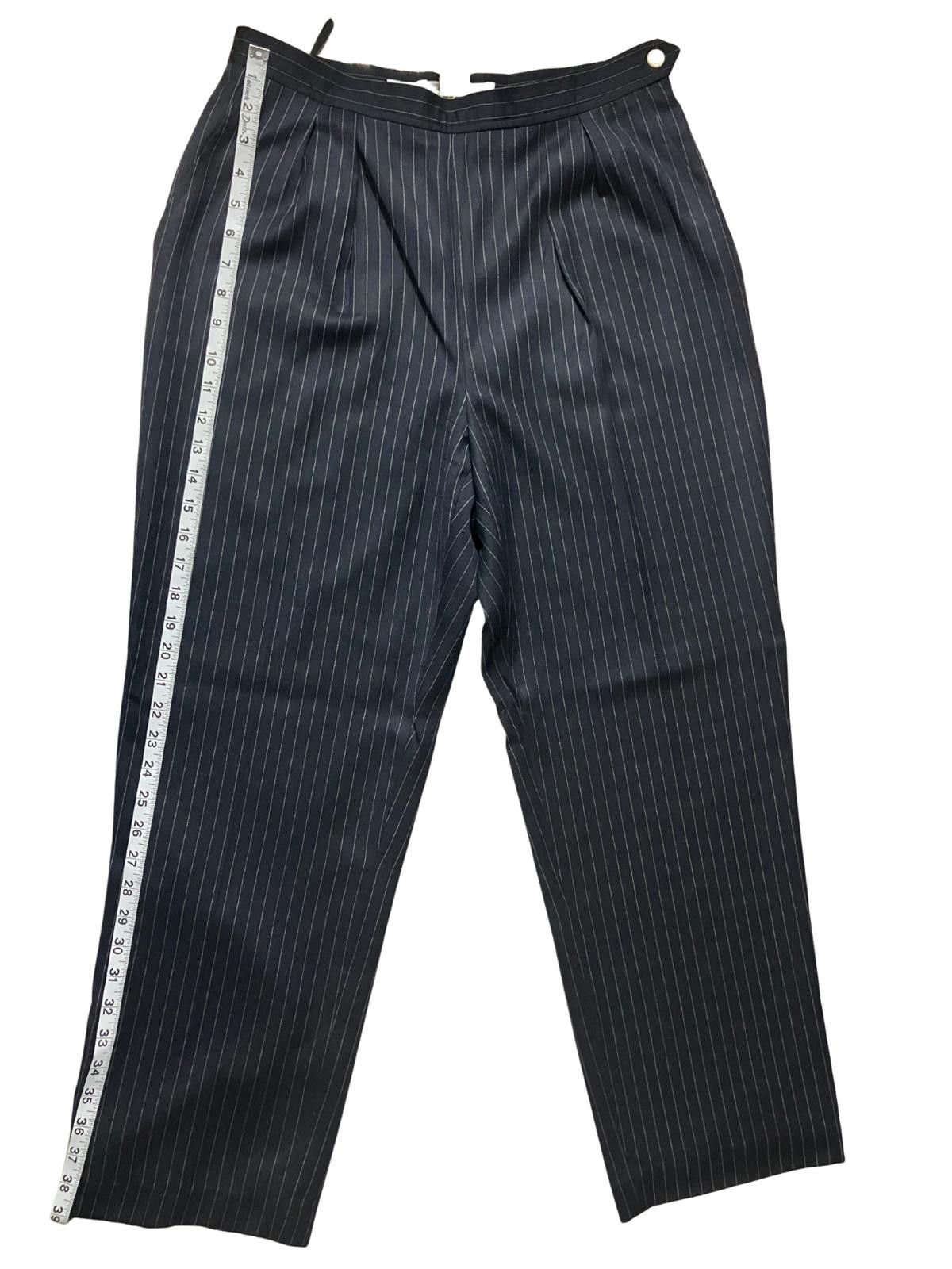 Jones New York Classic Black Pinstripe Dress Pants Jones New York Size 12P Size 38R - 4 Thumbnail