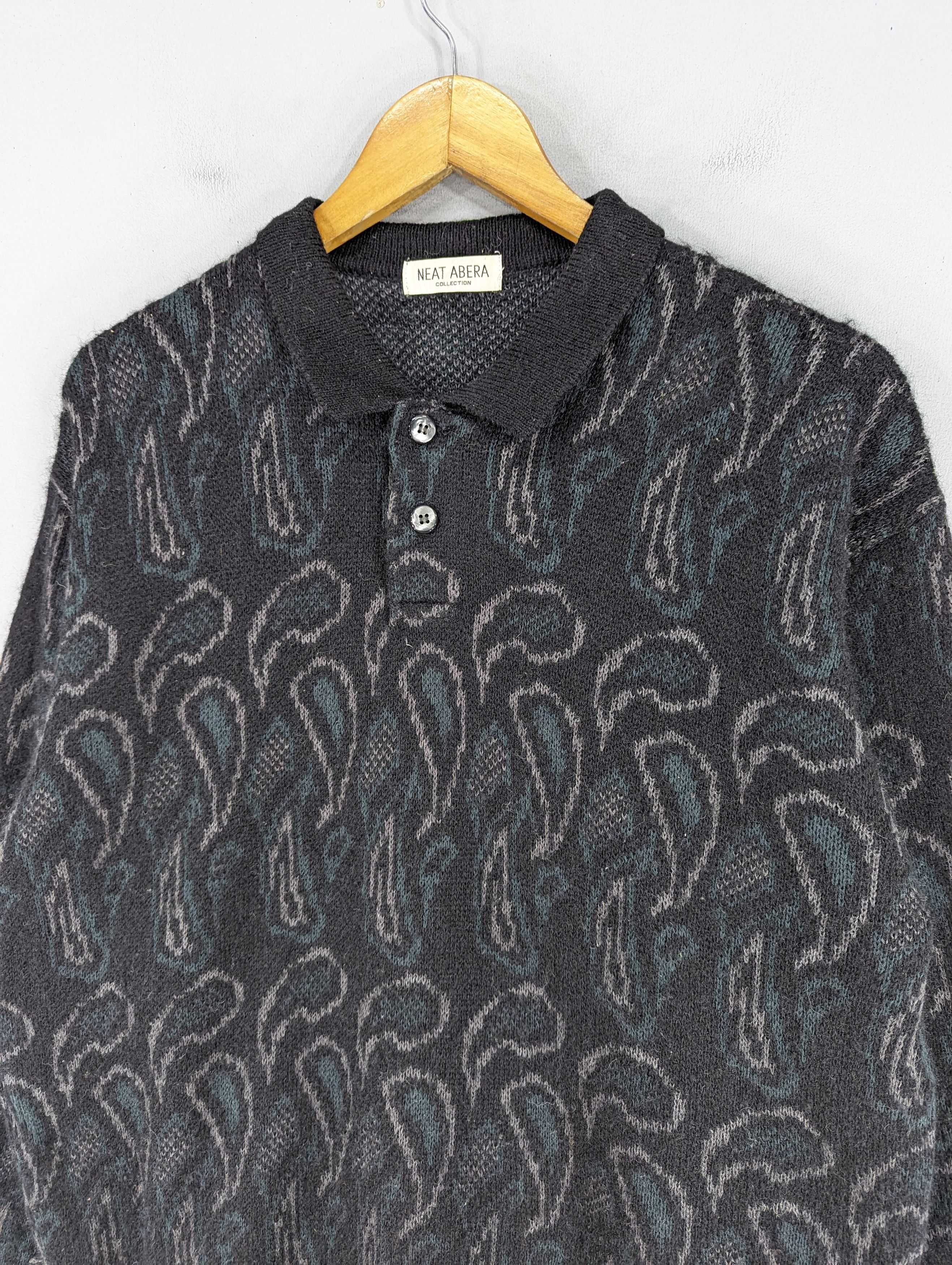 Vintage Japanese Brand Wool Knit Paisley Style Sweatshirt Size US M / EU 48-50 / 2 - 4 Thumbnail