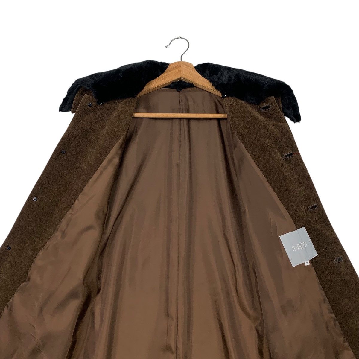 Japanese Brand INED Made in Japan Velvet Collar Coat Jacket #2290-C102 Size US M / EU 48-50 / 2 - 12 Thumbnail