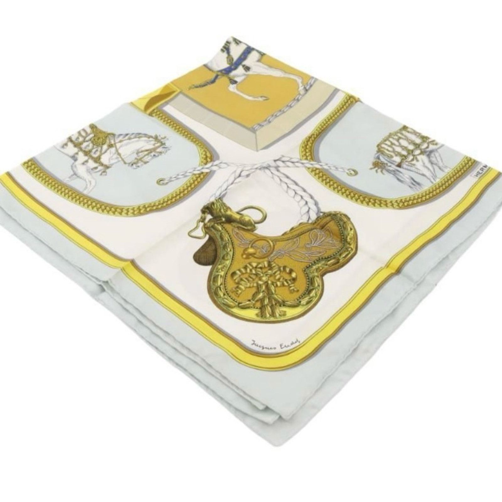 Hermes Hermes Equestrian Print Silk Scarf Size ONE SIZE - 4 Thumbnail
