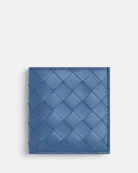 Bottega Veneta o1n1vont1124 Size: OS / Intrecciato Slim Bi-Fold Wallet Blue Size ONE SIZE - 1 Thumbnail