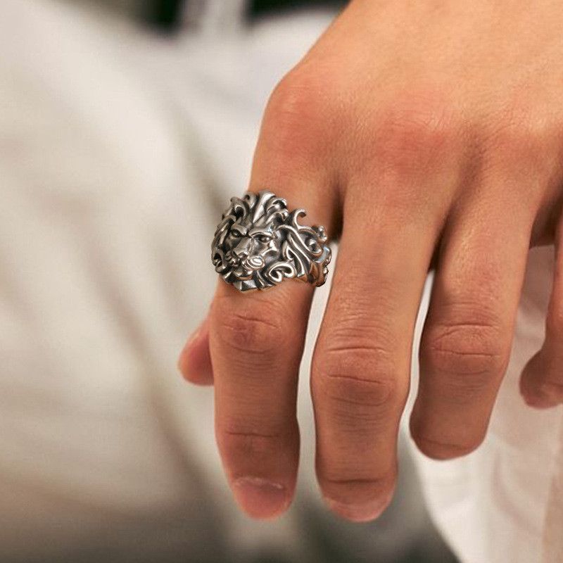 Jewelry Men's Bold Punk Lion Ring Size ONE SIZE - 2 Thumbnail