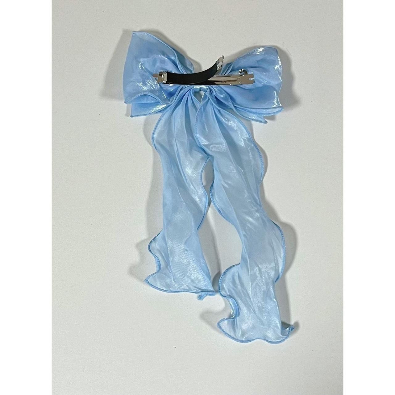 Japanese Brand × Vintage Blue Frill Bow Hair Clip Accessory 🩵 #hair #bow #kawaii Size ONE SIZE - 4 Thumbnail