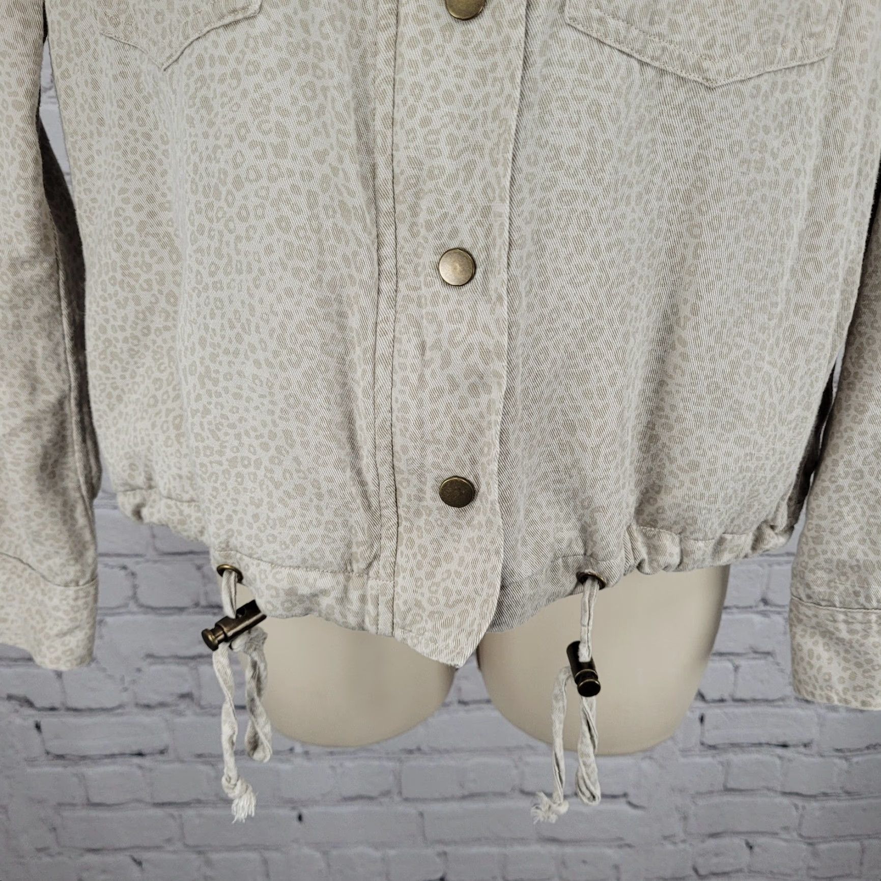 Rails Rails Beige Linen Blend Mini Cheetah Print Zip Snap Unlined Jacket Small S Size S / US 4 / IT 40 - 7 Thumbnail