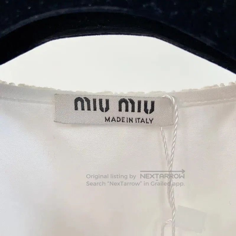 Miu Miu Miu Miu White Long Sleeve Cotton Shirt . Size M / US 6-8 / IT 42-44 - 5 Thumbnail