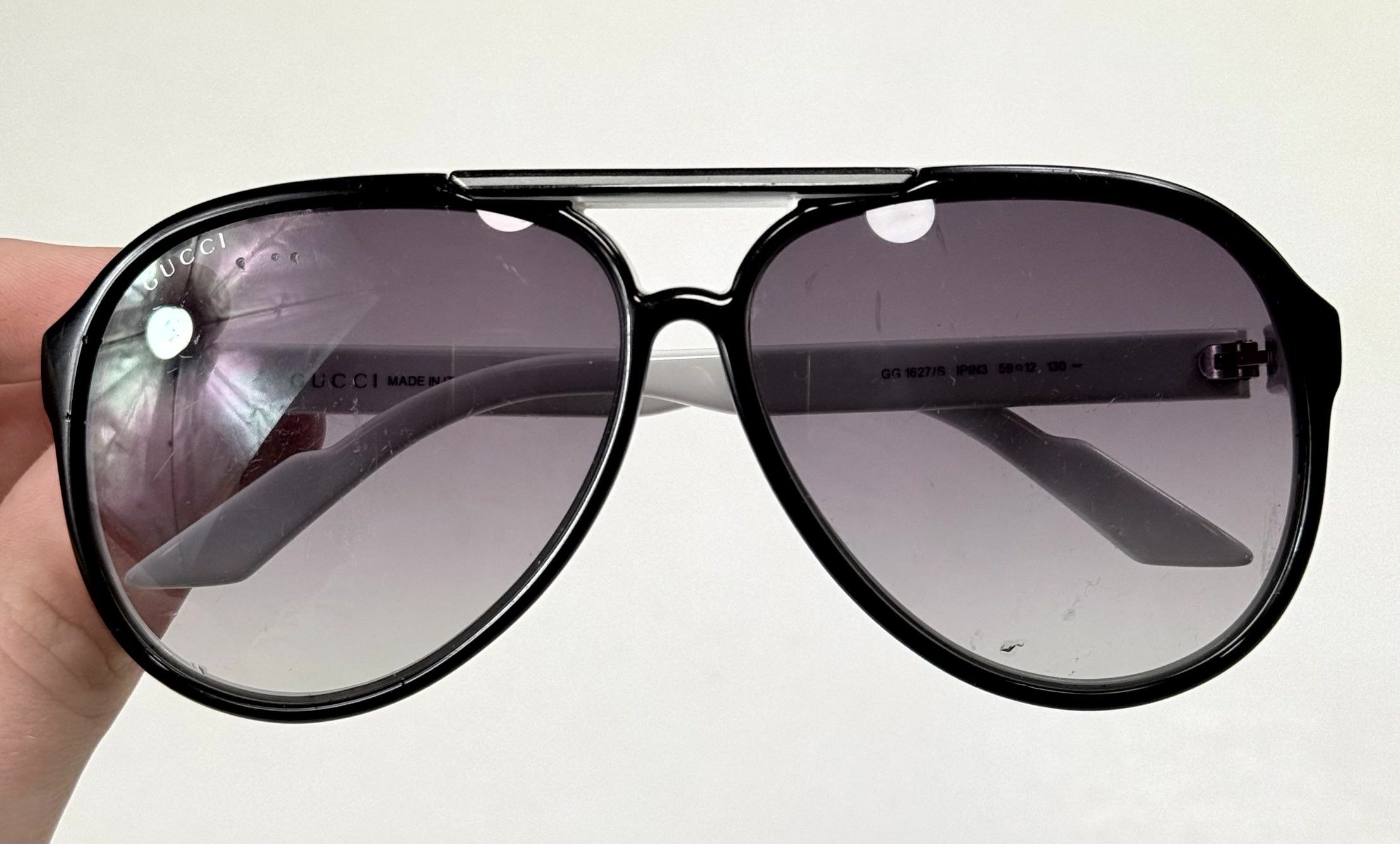 Gucci Gucci GG1627/S Black/White Shiny Web Aviator Sunglasses Size ONE SIZE - 3 Thumbnail