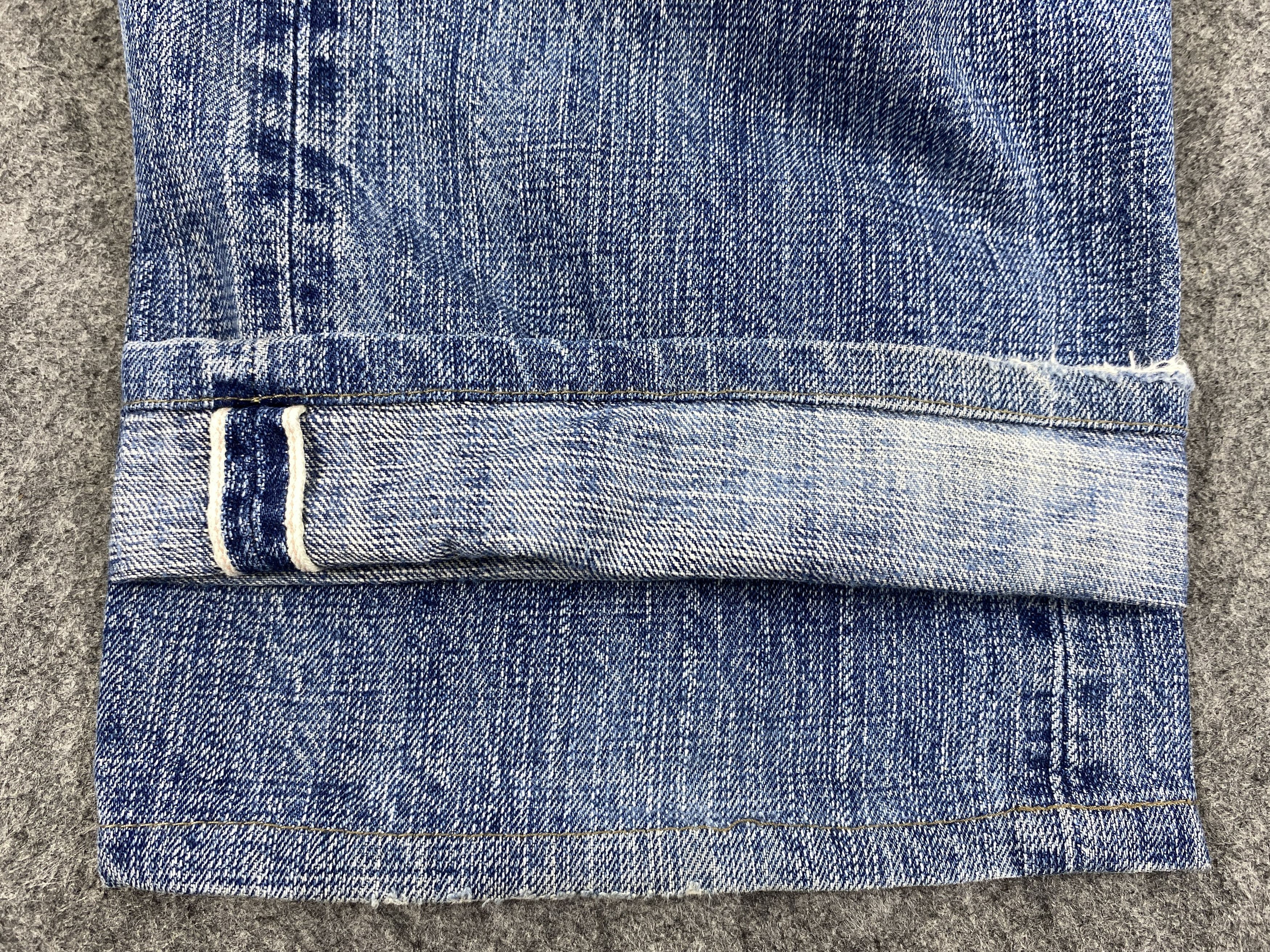 Japanese Brand Redline Distressed Blue Bum Equipment 30x27.5 Denim JN1325 Size US 30 / EU 46 - 8 Thumbnail