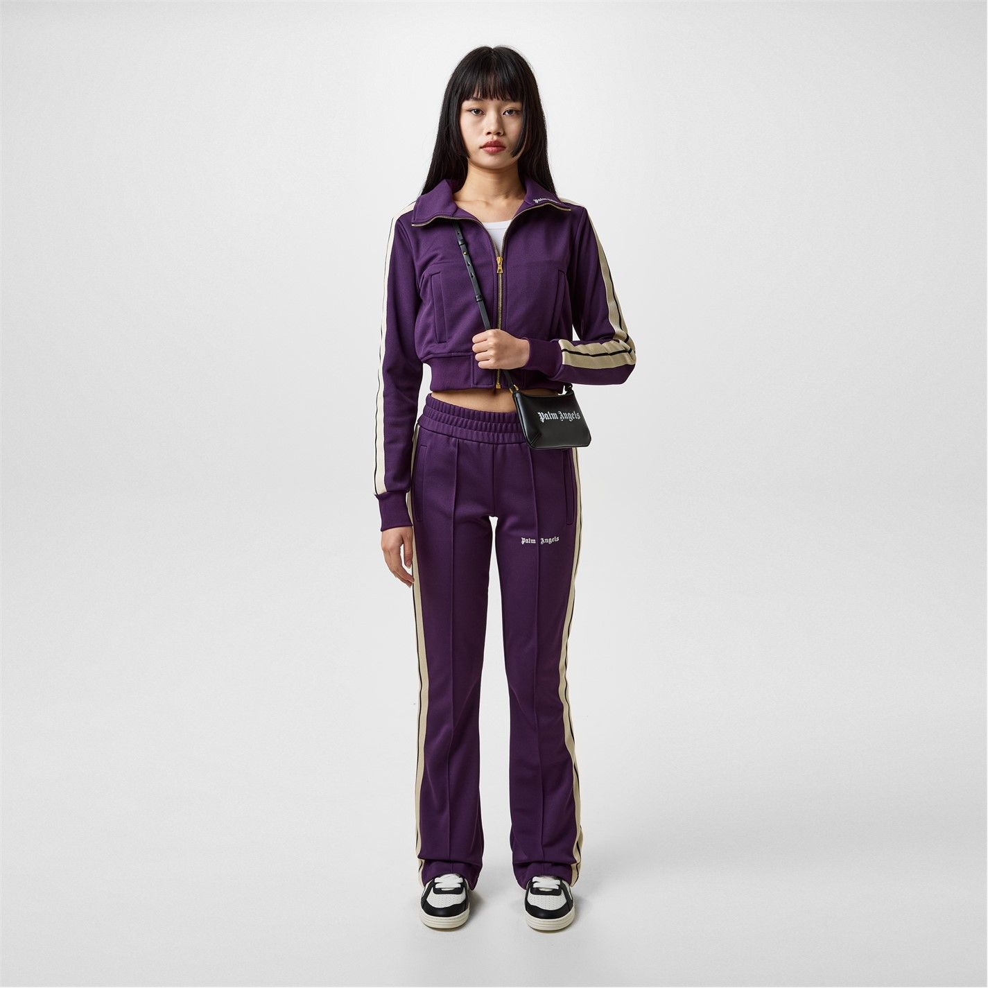 Palm Angels o1g2r1mq0325 Classic Logo Track Pant in Plum & White Size 29" - 6 Thumbnail