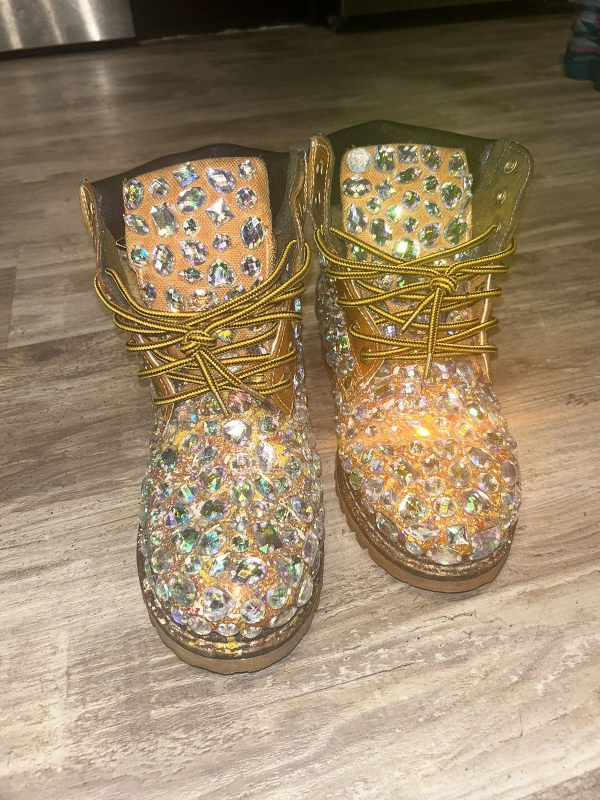 Designer Slumxweirdo Shattered Gem Industrial Work Boot Size US 13 / EU 46 - 6 Thumbnail