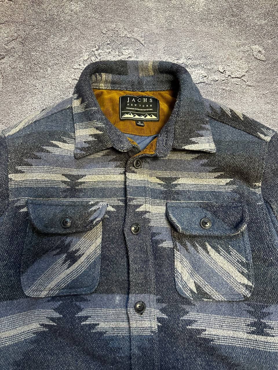 JACHS NY Jachs NY Blue Aztec Outdoor Wool Shirt Jacket Size US M / EU 48-50 / 2 - 5 Thumbnail