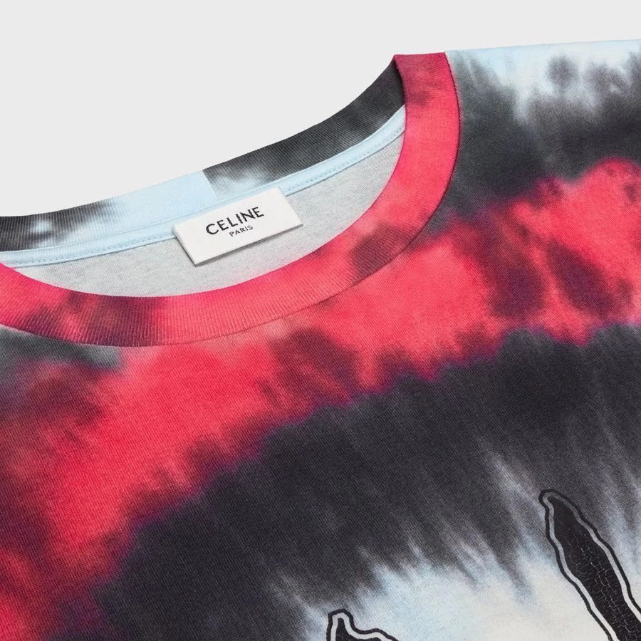 Celine o1loc1c0525 Loose T-Shirt In Tie-Dye in Multicolor Size US L / EU 52-54 / 3 - 3 Thumbnail