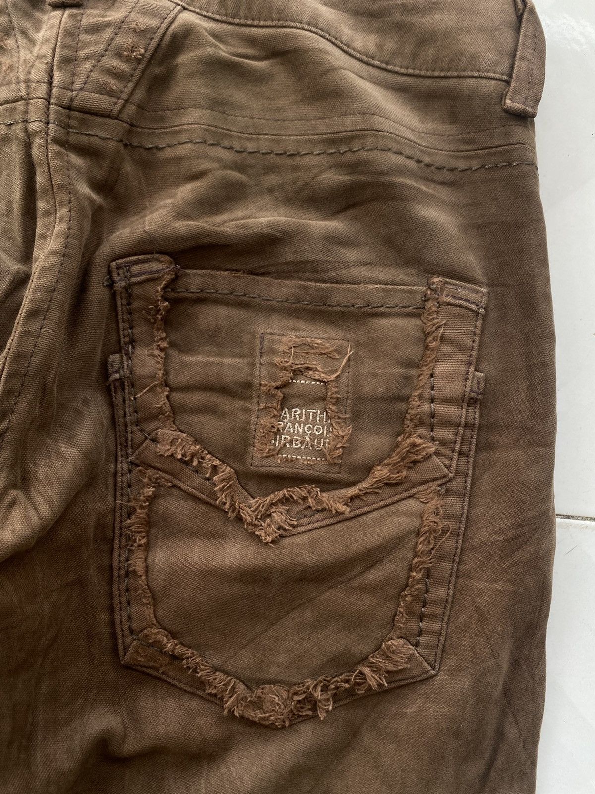 Marithe + Francois Girbaud MFG Distressed Whisky Brown Jeans Size US 32 / EU 48 - 4 Thumbnail
