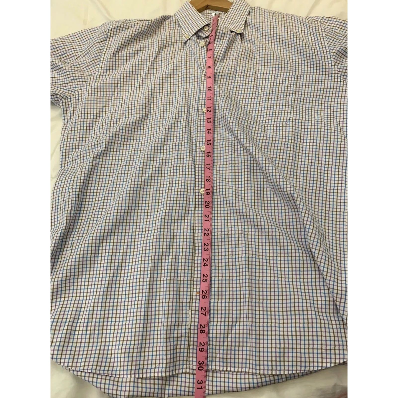 Peter Millar Peter Millar Button-Front Long Sleeve Shirt Men's Large White Checkered Shirt Size US L / EU 52-54 / 3 - 5 Thumbnail